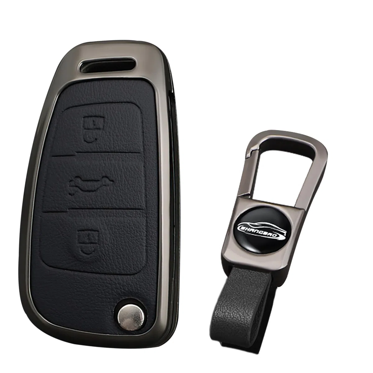 KUNIO Custodia per chiave adatta per Audi A1 A3 8V A4 A6 Q2 Q3 TT TTS RS RS3 S3 Sline pieghevole protezione chiave in lega di zinco portachiavi a 3 tasti
