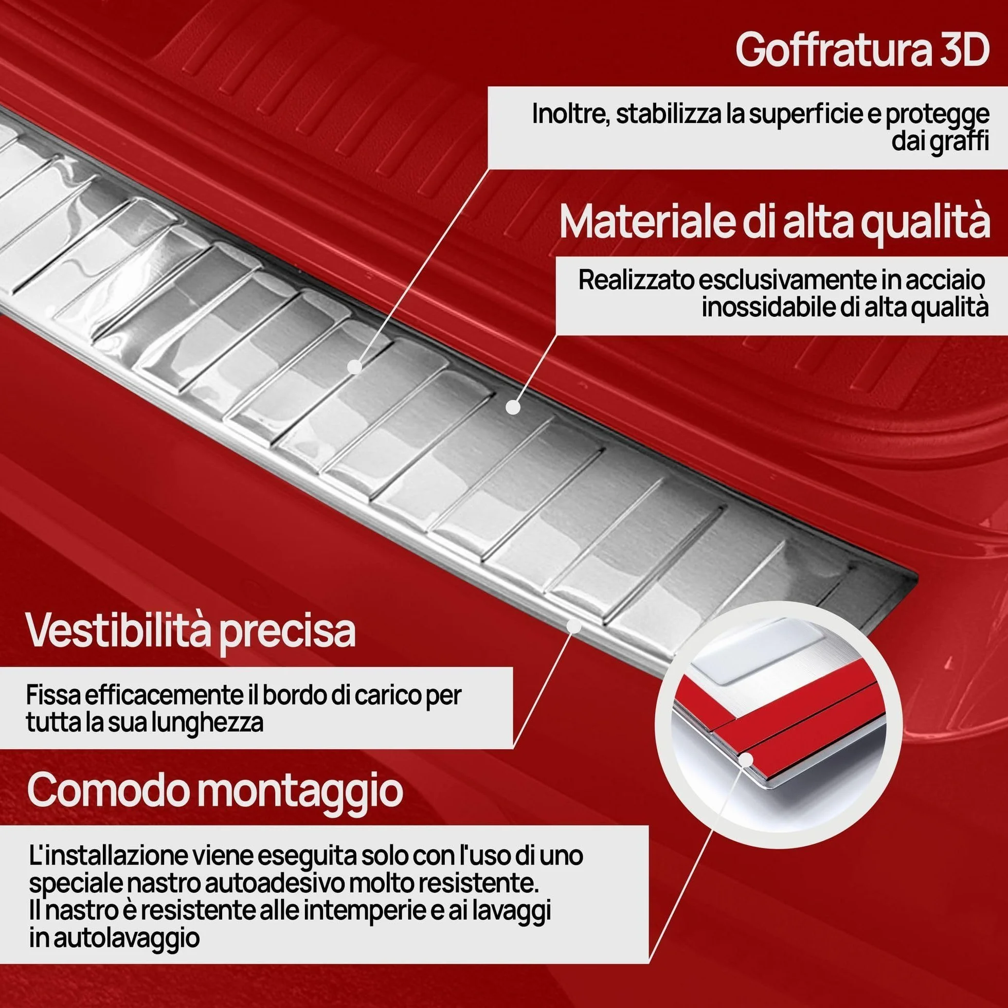 CHROMEMASTER | Protezione Paraurti Posteriore Compatibile con Skoda Kodiaq 2024+ ; Acciaio inossidabile, Spazzolato, Argento; Protezione Paraurti Protegge la Vernice dai Graffi