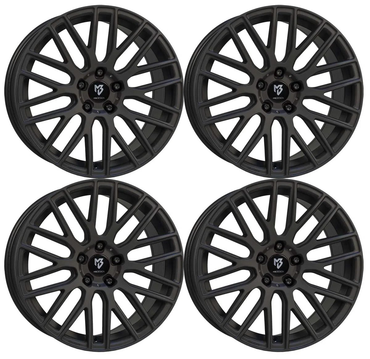 4 cerchi MB Design KV4 9.0Jx20 ET40 5x112 nero opaco compatibile con BMW 2 X1 X2