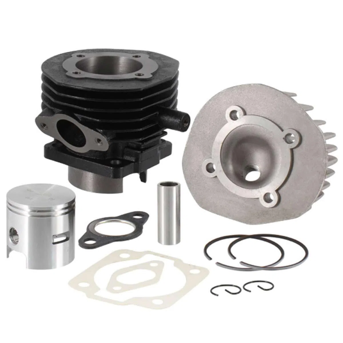 Gruppo Termico 102 Cilindro 6 Travasi Diametro 55 Compatibile con Vespa 50 Special PK XL Rush Ape 50 Maggiorato Modifica