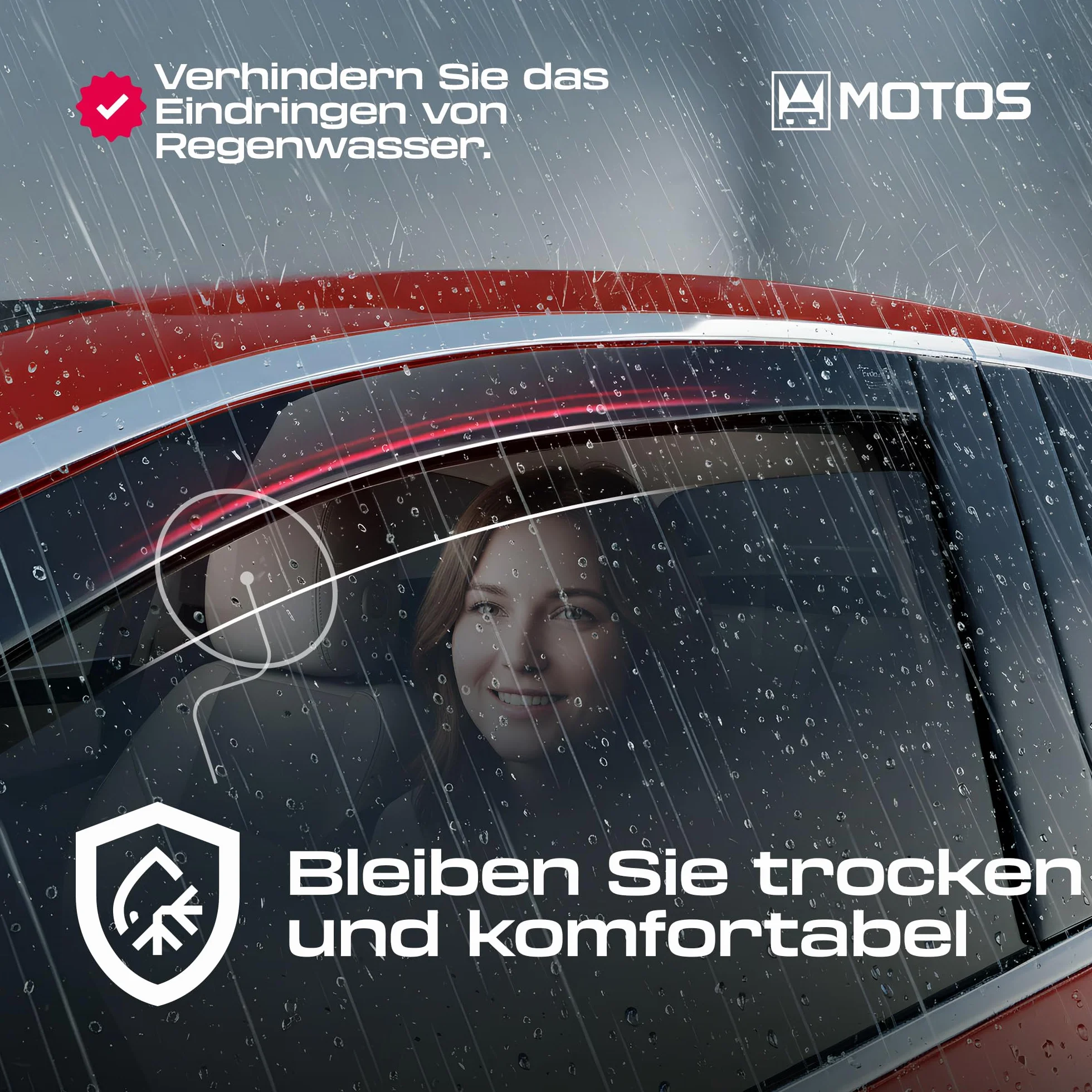 MOTOS Deflettori Finestrini Auto per SUZUKI S-CROSS dal 2021 Deflettori d'Aria Antiturbo e Antivento, Protezione dalle Intemperie, Riduzione del Rumore, Installazione Semplice, Durata e Robustezza