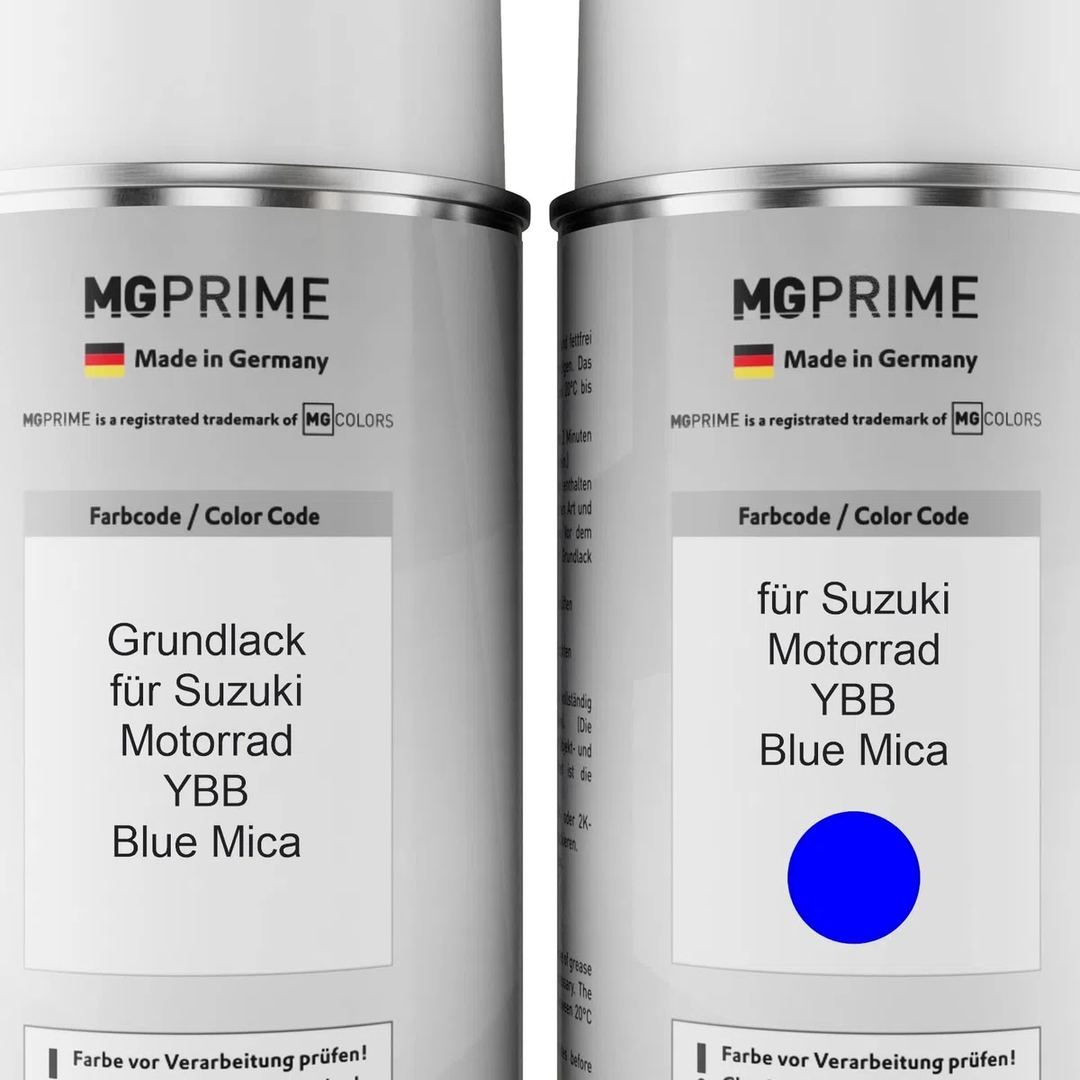 MG PRIME Vernice per moto Kit bombolette spray 2K per Suzuki Motorrad YBB Blue Mica Vernice di fondo vernice di base 2 componenti vernice trasparente bomboletta a spruzzo