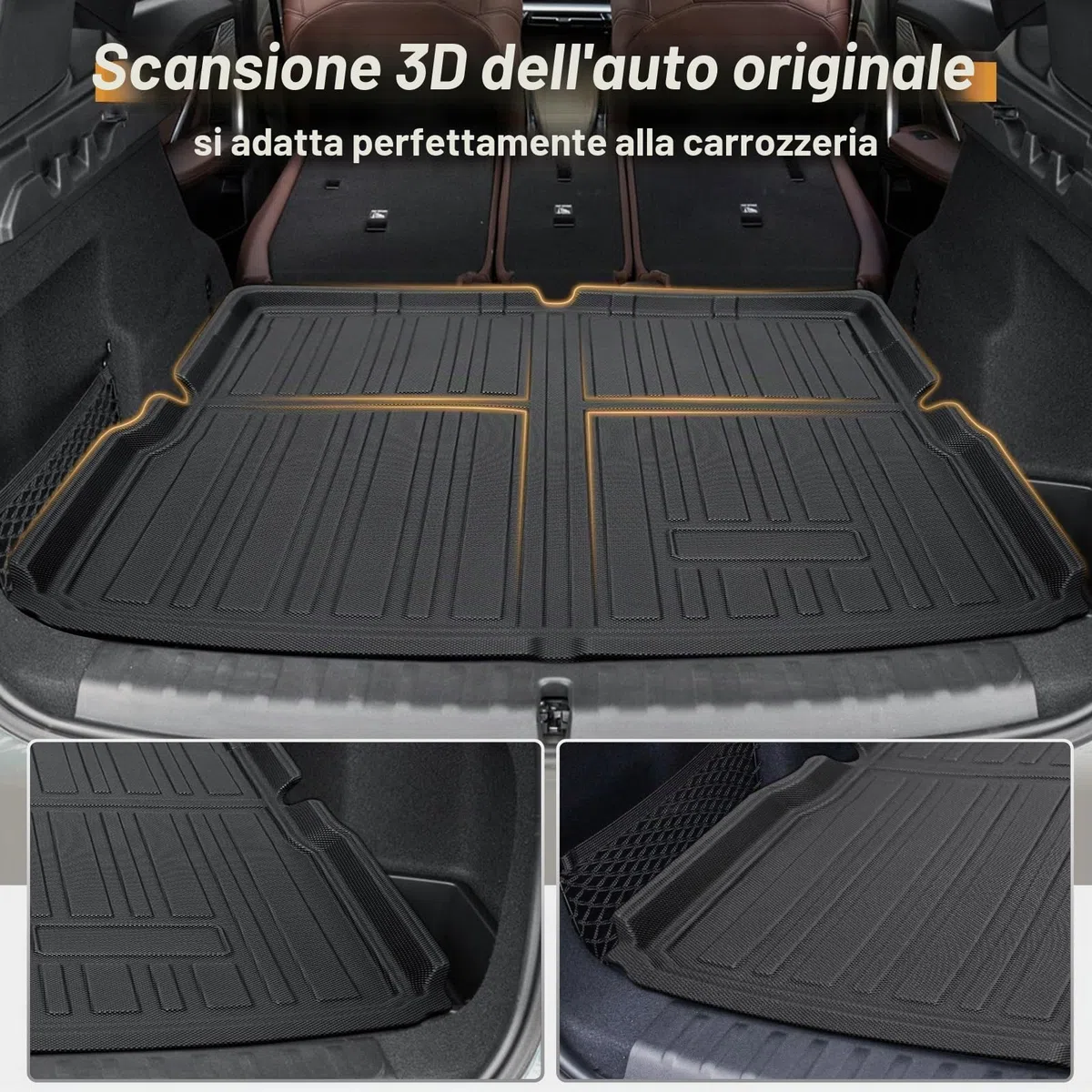 ECOZEN Vasca Baule per BMW x1/ix1 U11 2022-2026 3D Specifica In TPE Proteggi Bagagliaio auto, BMW x1 ix1 U11 Tappetino del bagagliaio con bordino rialzato resistente impermeabile tutte le stagioni