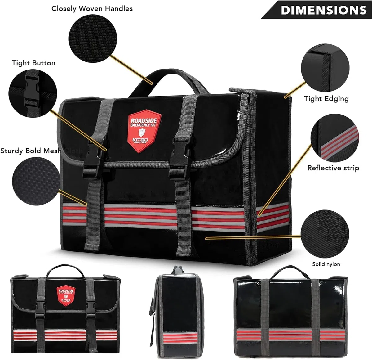 Kit di emergenza per auto (126 pezzi), regalo per padre, donne, amici, assistenza stradale di alta qualità, con cavi di avviamento, fune di traino, kit di sicurezza ideale in