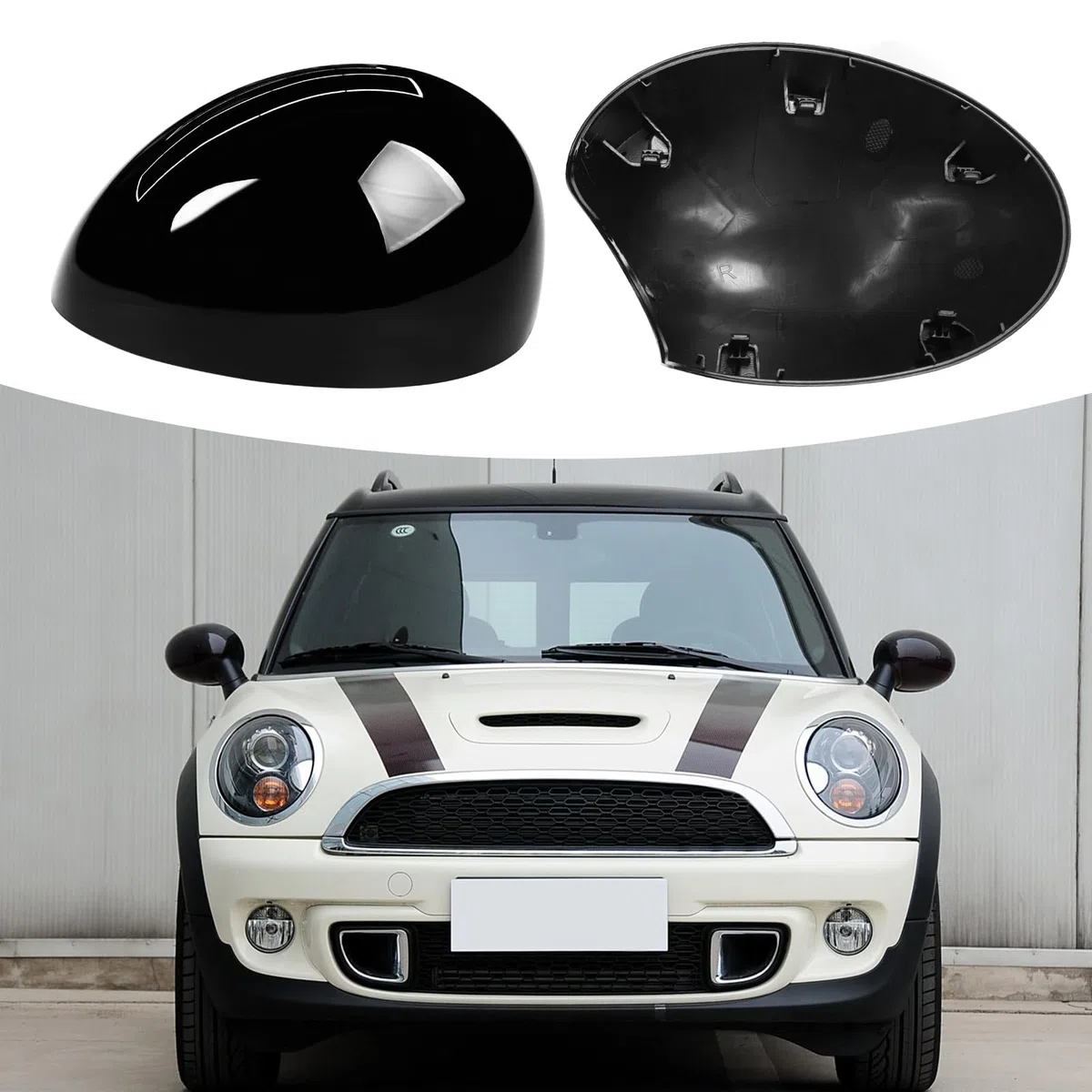 TTCR-II 2 PCS Calotte Specchietti Compatibile con Mini Cooper R56 Copri Specchietti R55 R56 R57 R58 R59 R60 R61 Calotta Specchietto 2007 2008 2009 2010 2011 2012-2015 (Specchio pieghevole manuale)