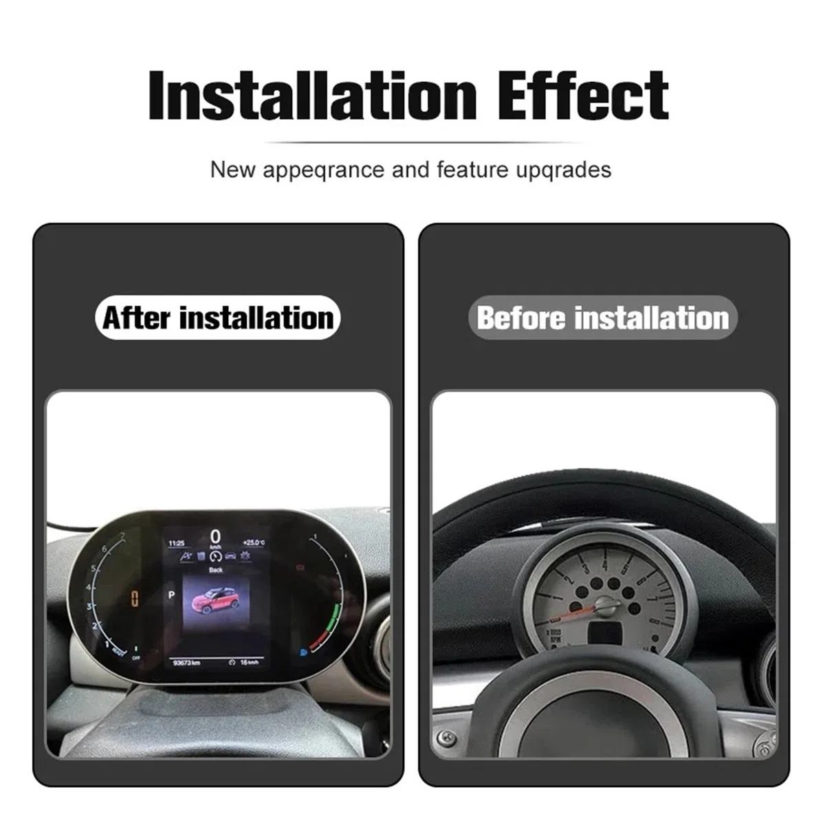 Cluster digitale compatibile con BMW MINI R55 R56 R57 R58 R59 R60 2007-2016 Serie R Cruscotto Tachimetro Pannello strumenti LCD Commutazione