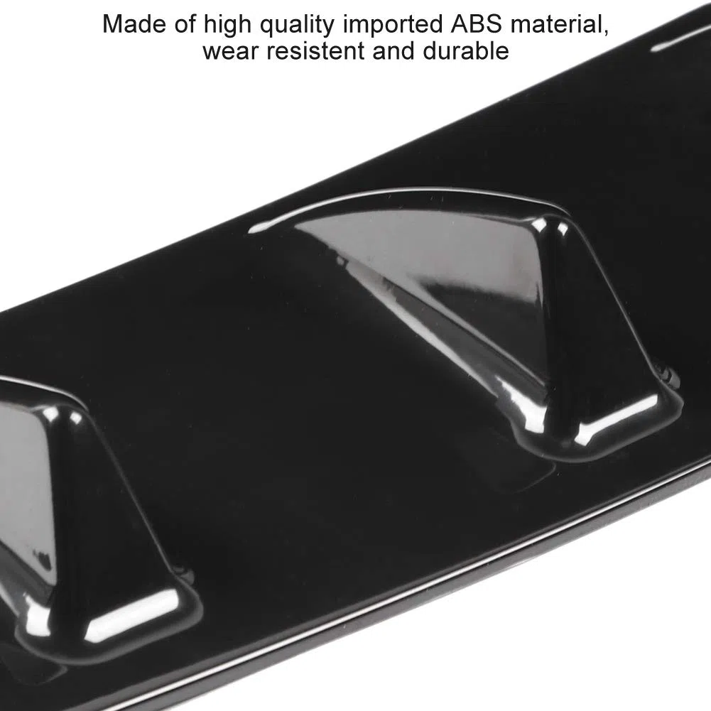 Spoiler Paraurti Posteriore, Universale Auto Paraurti Posteriore Telaio Shark Fin Spoiler Ala Labbro Diffusore, Nero Brillante(large)