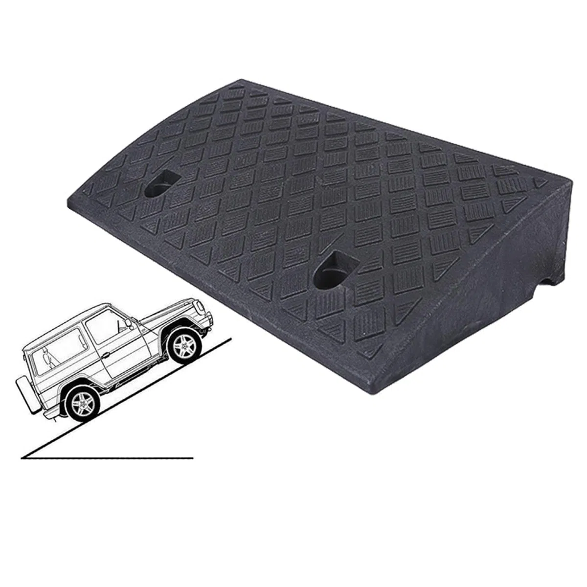 AMSXNOO Rampa di Carico, Rampe per Cordoli in Plastica Antiscivolo Portatili Rampe di Soglia Leggere per Auto Scooter Caravan Sedia A Rotelle Accesso per Disabili Marciapiede Bici Moto