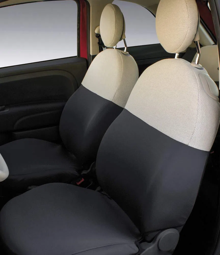 CORA Coprisedili anteriori personalizzati Fiat 500 07> grigio/panna