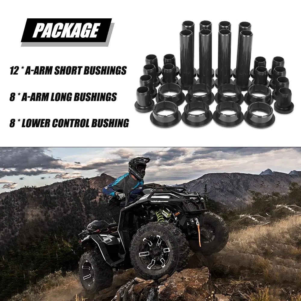 Kit di boccole del braccio di controllo anteriore e posteriore per Polaris Sportsman 400 450 500 570 800 (1996-2018), boccole lunghe e corte con braccio A, sostituisce 5439270 5438895 5436972 5434548