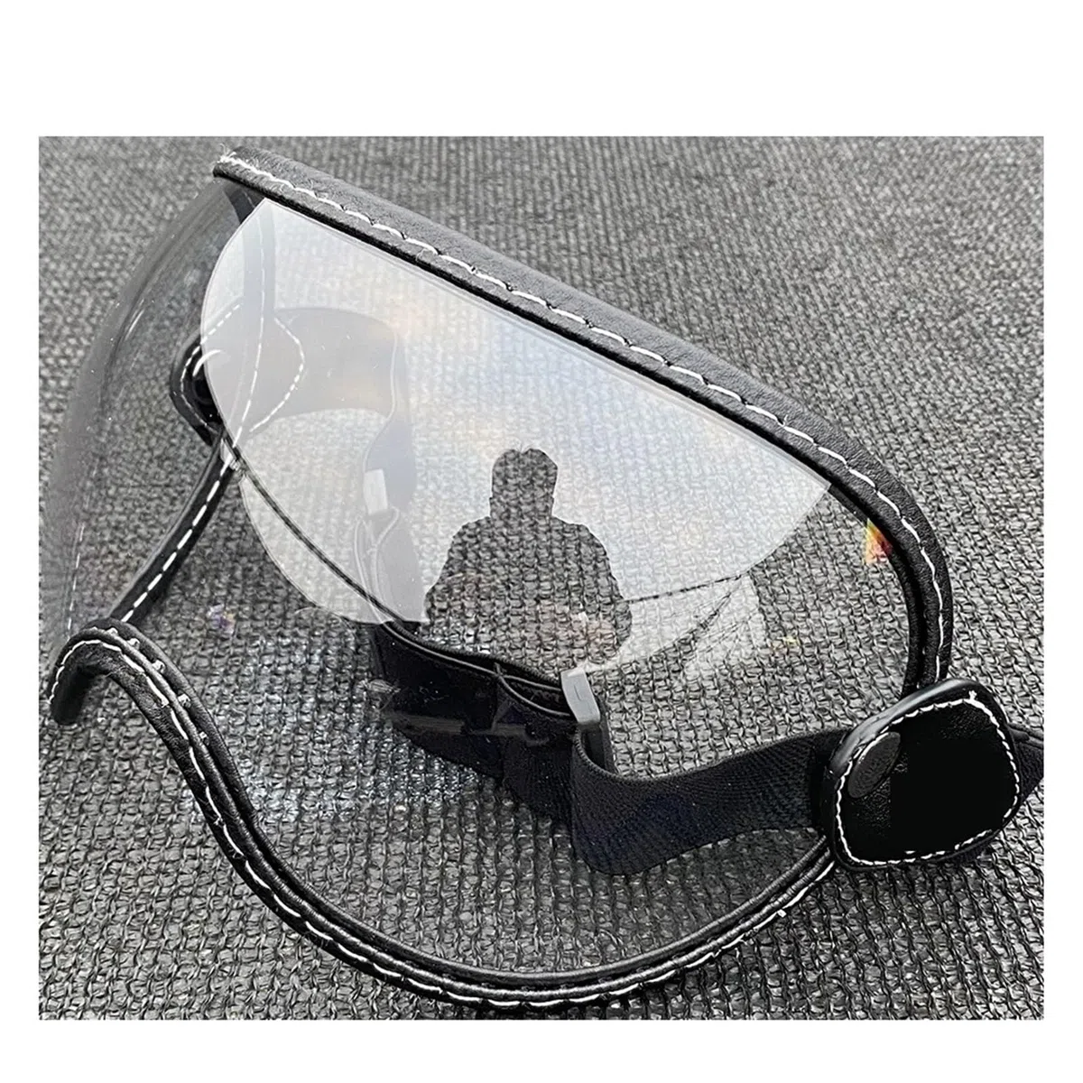 Visiera per casco Occhiali da moto Caschi semi-facciali Visiera a bolla Motociclismo Anti-UV Parabrezza Casco aperto colorato Lente protezione antipioggia antigraffio(Clear)