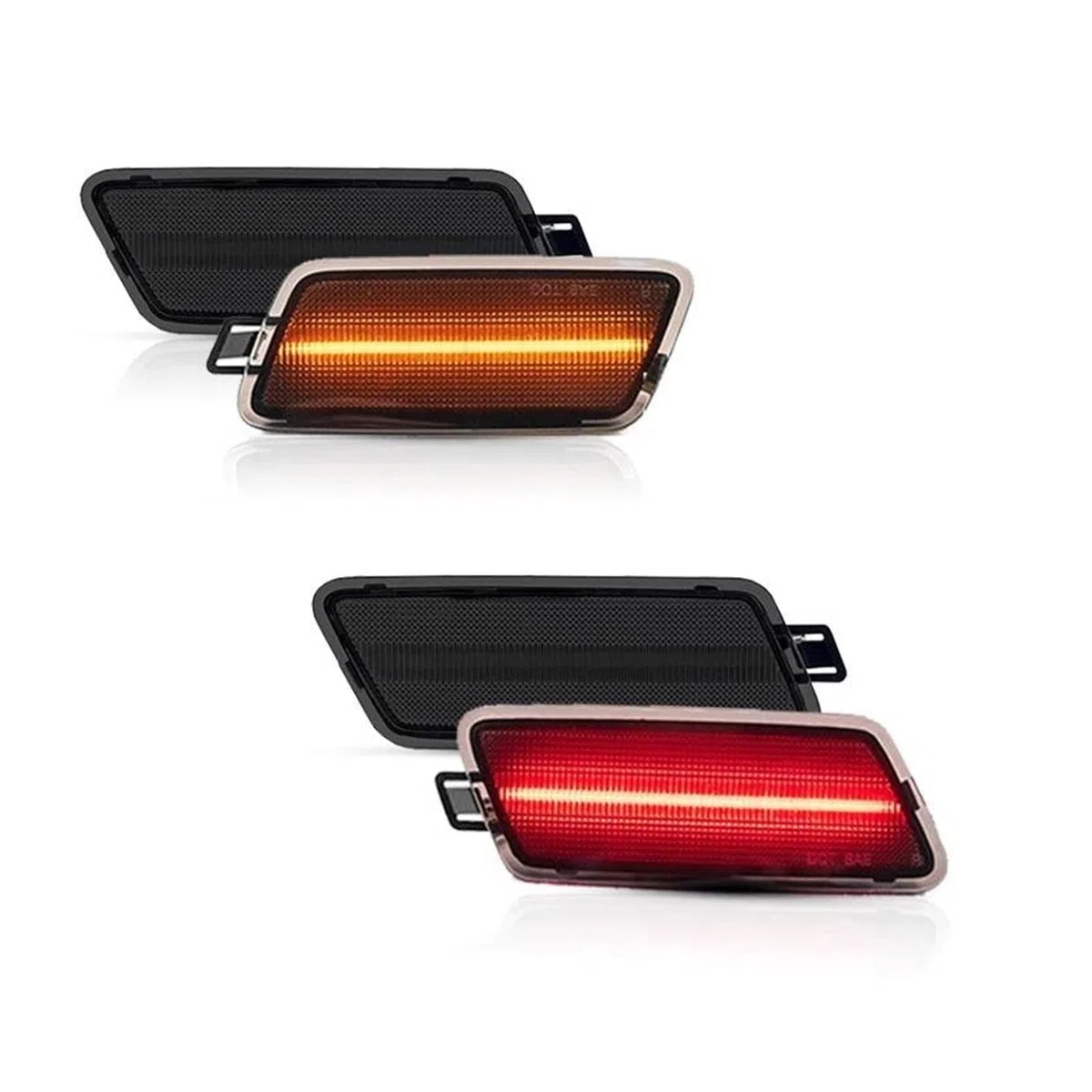 Generico Frecce Laterali Luce posizione laterale T10 LED ambra/rossa per A7 S7 RS7 2012-2018 Indicatori di direzione DRL Lampade laterali Luci Led(4pc Amber Red)