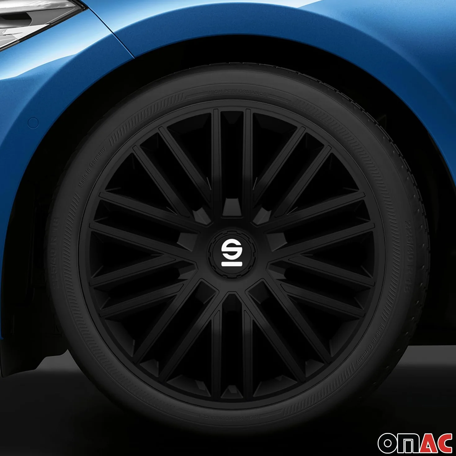 Sparco Spc1585Bk Set Copricerchi 4 Pezzi Bergamo 15 Pollici Nero