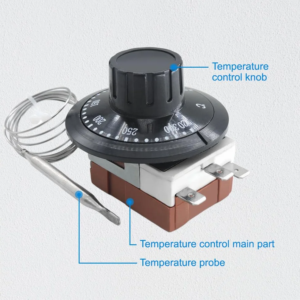 Riloer Termostato capillare per auto, radiatore di raffreddamento ad alta precisione, interruttore di controllo della temperatura da 12 V regolabile 0 ℃ ~ 120 ℃ universale per riscaldamento e