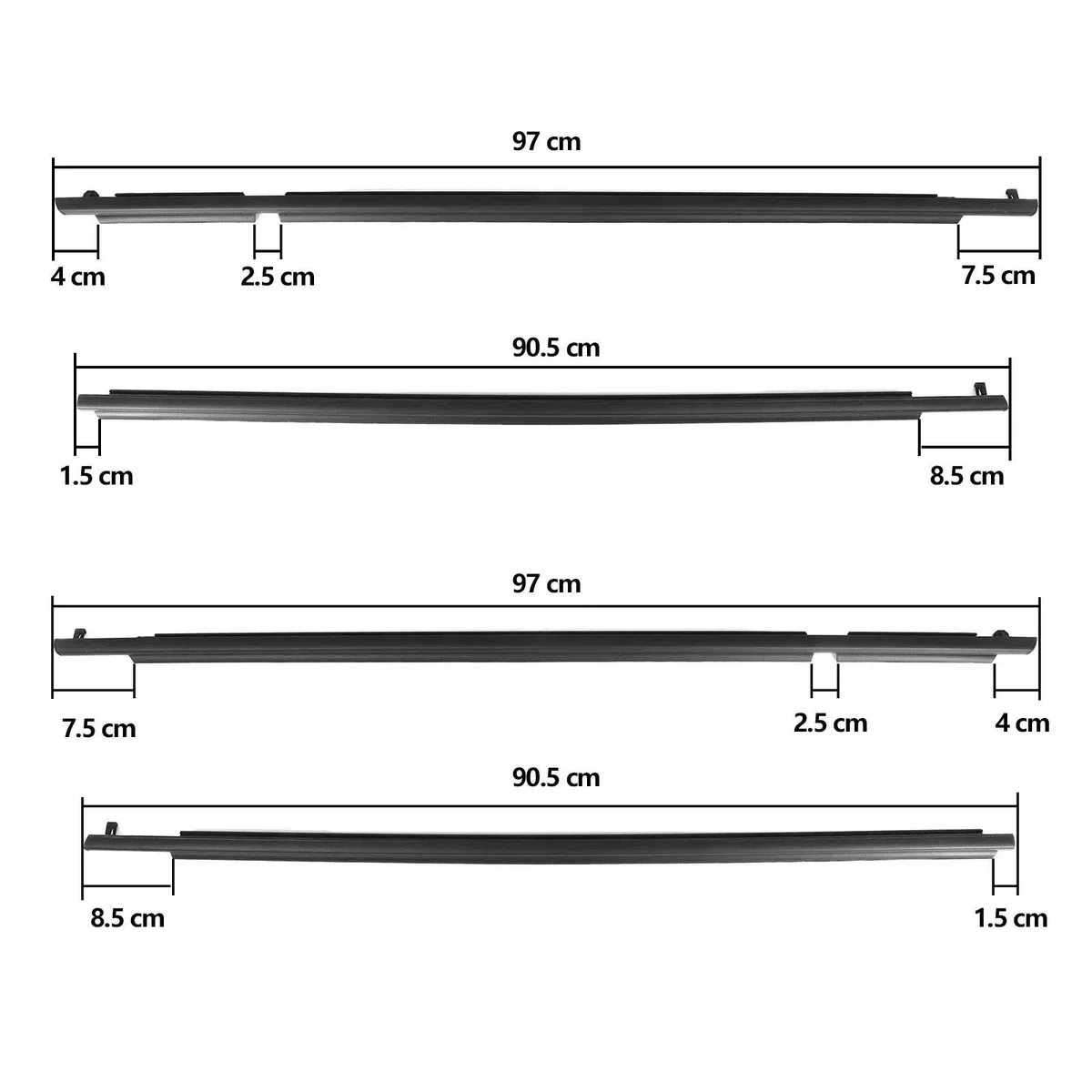 Guarnizioni porte e finestrini auto 4 Pz/set Finestra Sigillante In Gomma Striscia Lato Guarnizione Antipioggia Meteo Strisce Per Toyota Per RAV4 2006-2008 Guarnizione portiere auto