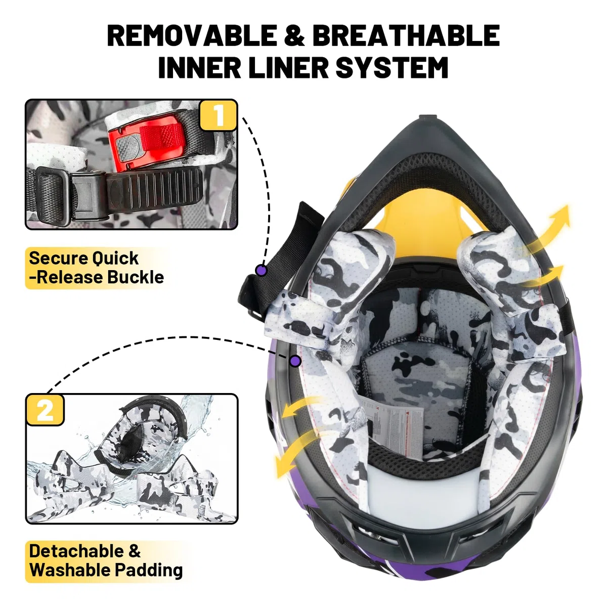 Favoto Casco da Motocross per Bambini (Occhiali Inclusi) – Leggero e Regolabile, Normativa ECE 22.06, Ideale per Cross MX e Enduro, Rosso-Nero S (49–50 cm)