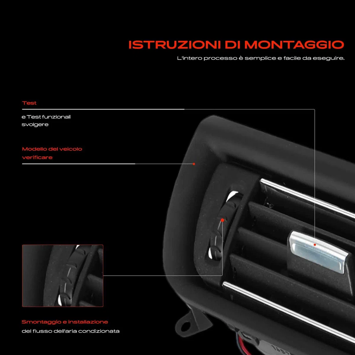Frankberg Griglia di Valvolaazione Bocchetta dell'aria Compatibile con Serie 5 F10 518-535d xDrive 520-550i xDrive Serie 5 Touring F11 518-535d xDrive 520-550i xDrive Replace# 64229209136