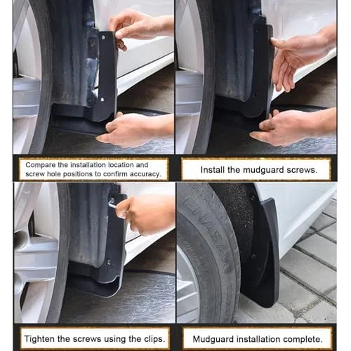 4 Pezzi Paraspruzzi Auto, per VW Tiguan/Tiguan R/Tiguan Urban Sport/Tiguan L 2016-2025 Parafanghi Anteriori O Posteriori, Parafanghi Protettivi Schizzi Pneumatici