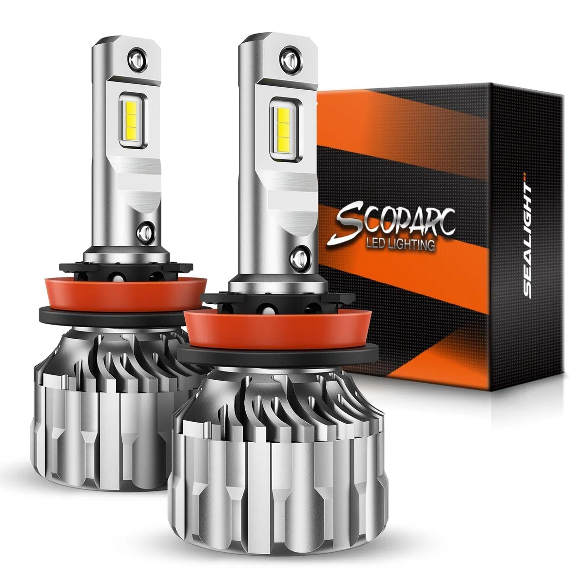 SEALIGHT Lampadine H11 LED H8 H9 per Fari Auto 22000LM Freddo 500% Kit di Conversione LED Anabbaglianti e Abbaglianti Luminosi, Sostituisce Lampade Alogene, 2 Pezzi (H11 22000LM)