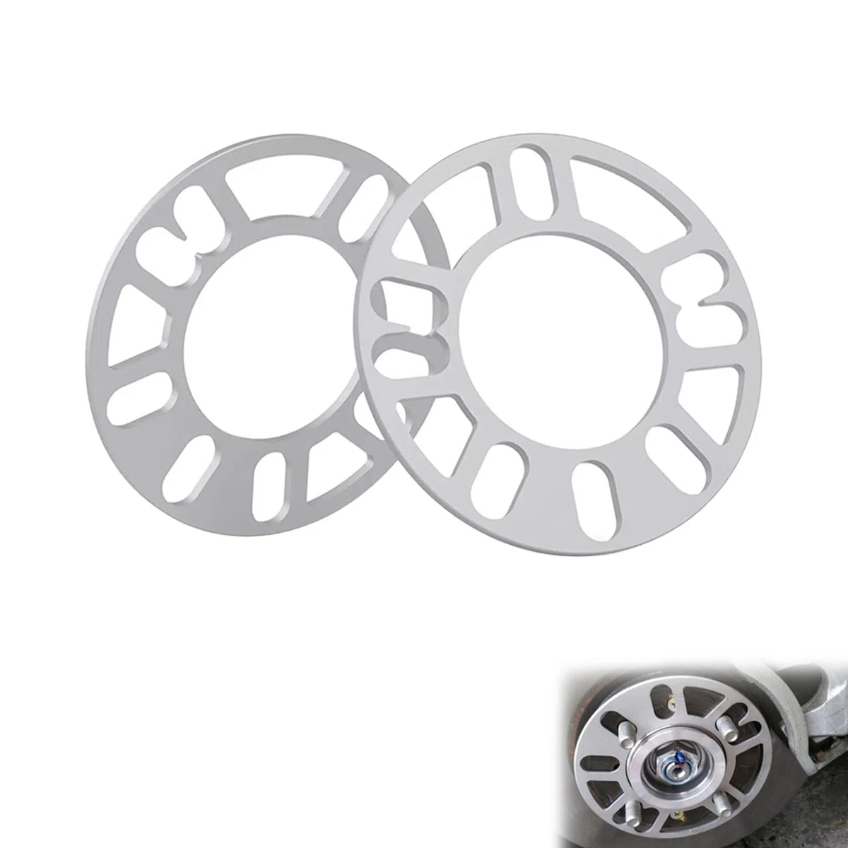 2 distanziali per ruota, 5 mm, distanziali per auto, 4/5, 4 x 100, 5 x 114,3, 4 x 120, 5 x 112, distanziali allungati, piastra universale per riparazione auto