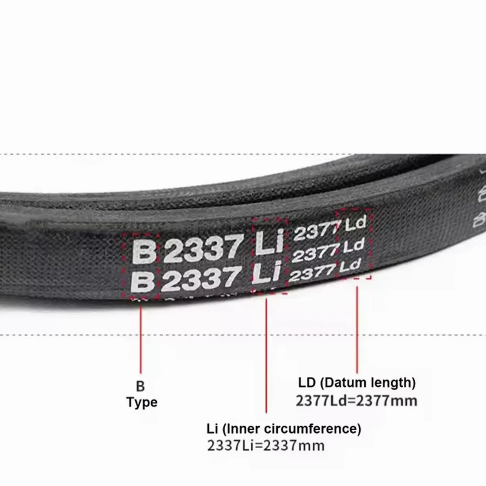 Cinghia polivale Cinghia Trapezoidale Sezione B Da B-3500 A B-4950 Cinghie Di Trasmissione Triangolari Per Auto/tosaerba Larghezza 17 Mm X 11 Cinghie Trapezoidale(Li 3950mm)