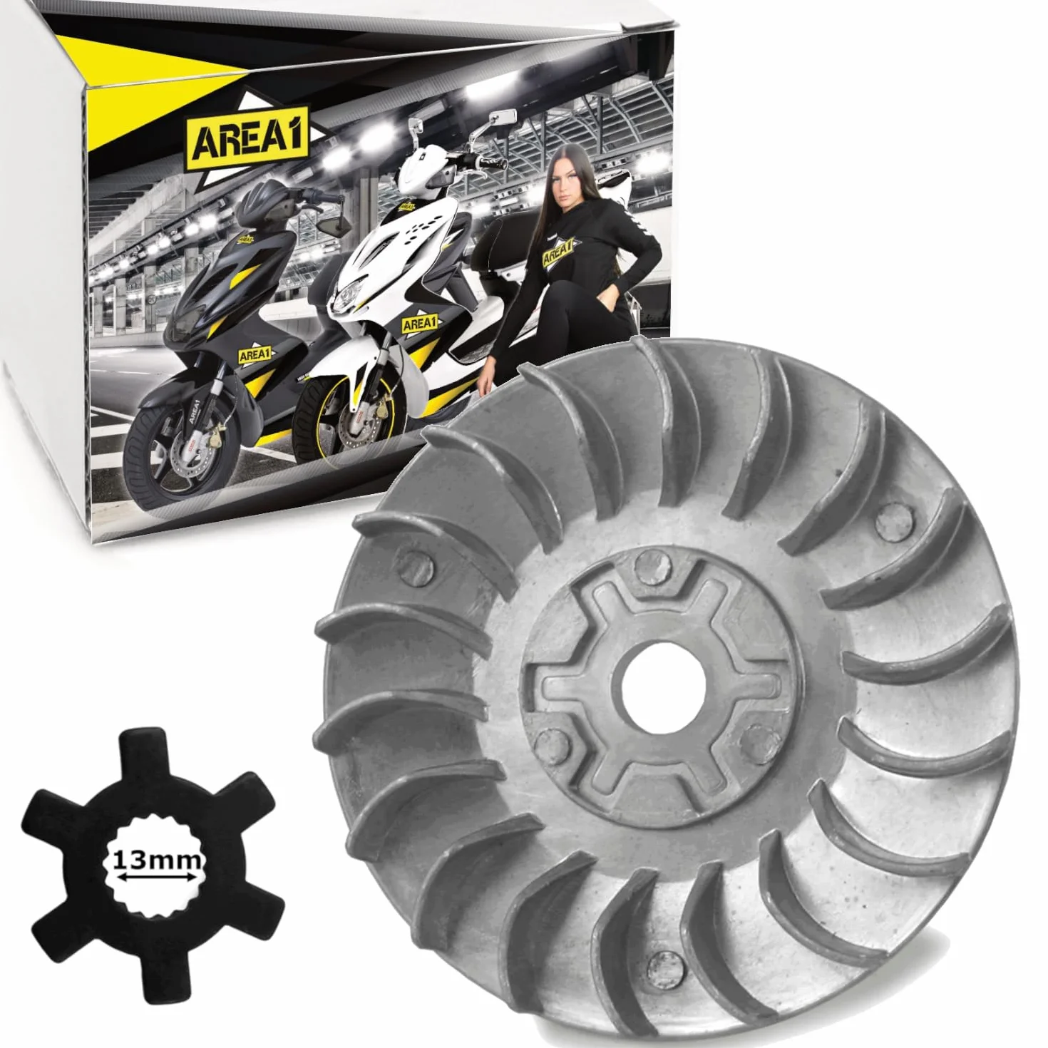Area1 Kit Variomatik con cinghia trapezoidale e trasduttore per scooter con motore 50ccm 2T compatibile con Aerox Neos Jog Nitro Ovetto MachG Booster,