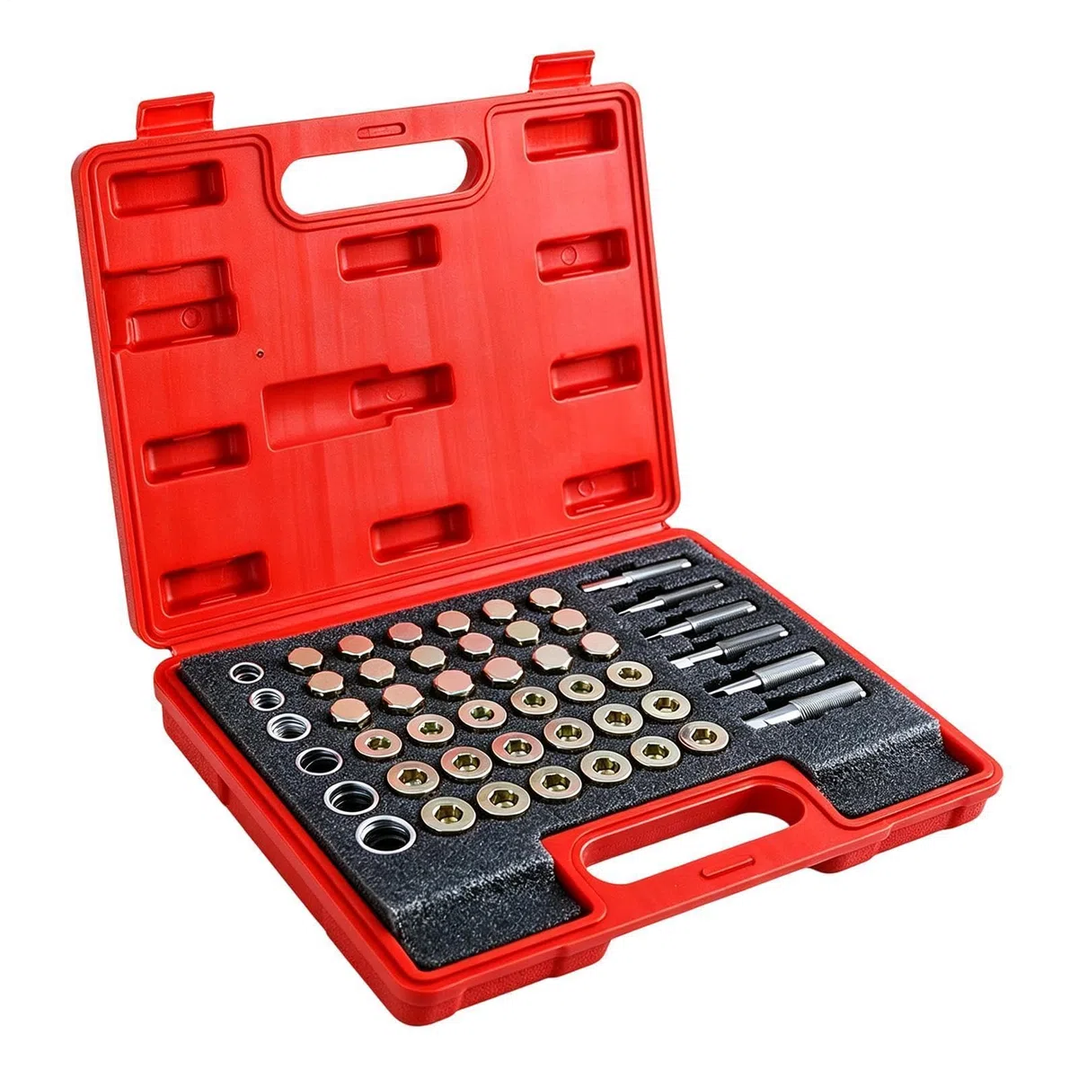 Kit Riparazione Tappo Scarico Olio 114 Pezzi Per Ripristino Filetti Spanati | Kit Riparazione Filetti Coppa Olio Per Moto Macchina Punzonatura Barca Carico Antivibrazione Mon