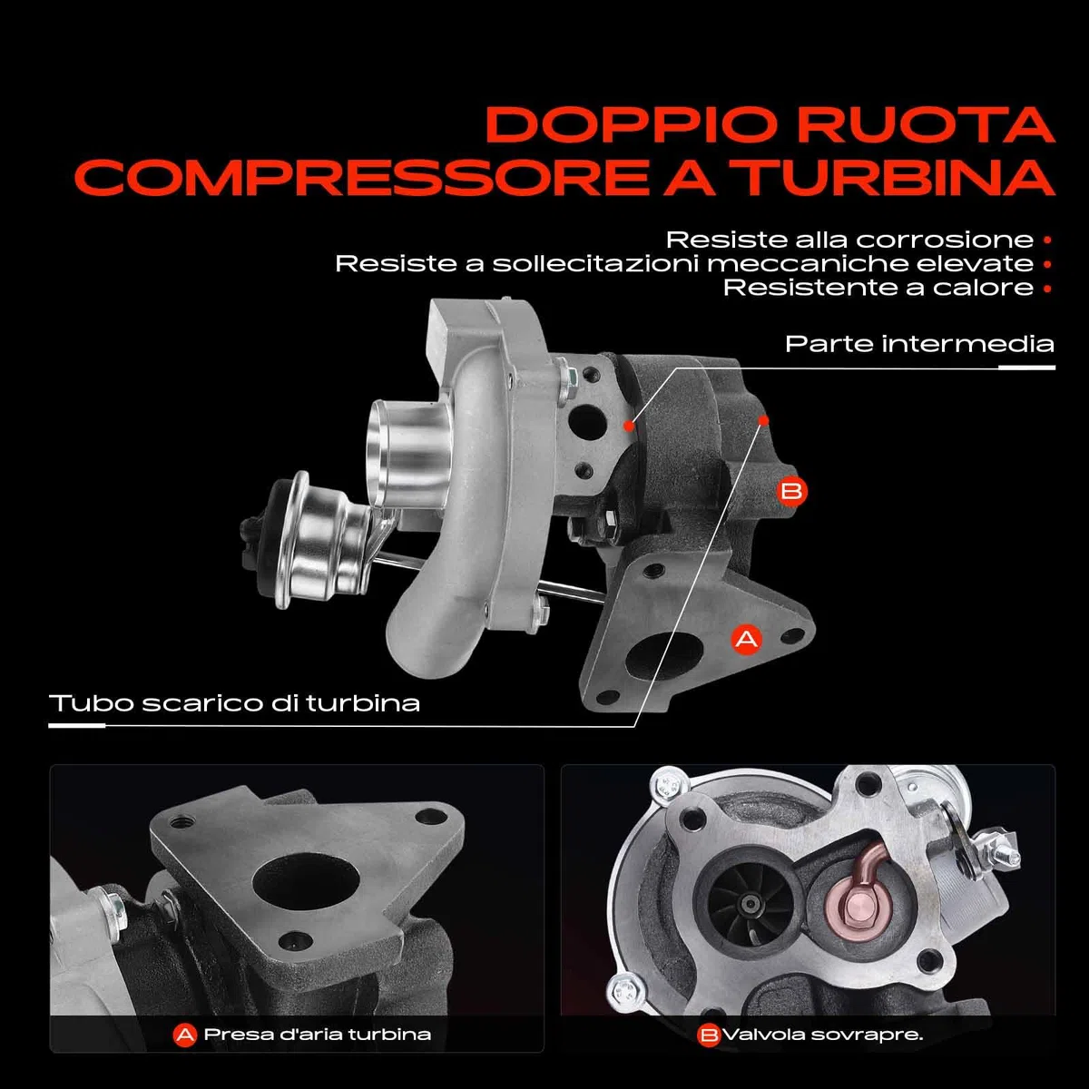 Frankberg Turbocompressore 7701473122 | Compatibile con: Scatola Kubistar X76, M.e.g.a.n.e II Van/Combi KM, K.a.n.g.o.o KC0/1, Logan I LS