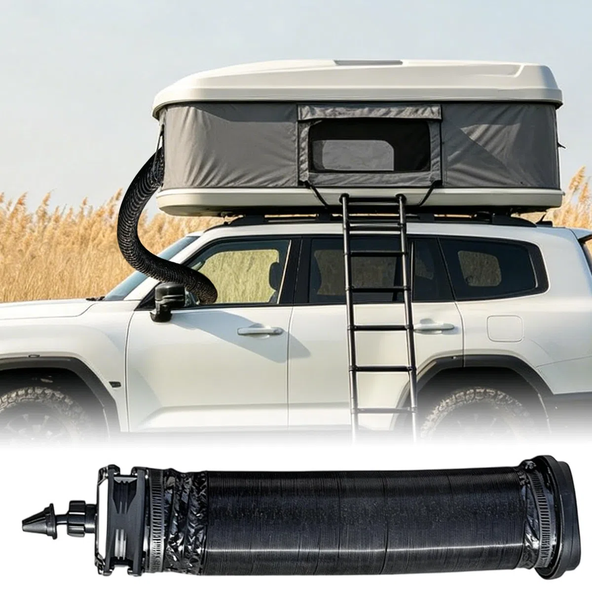 Prolunga Climatizzatore Auto Per Sedili Posteriori,Adattatore Pieghevole per Uscita Climatizzatore | Tubo Flessibile Per Condotto Ventilazione Auto | per Casa Interno Esterno Sedile Posteriore Campegg