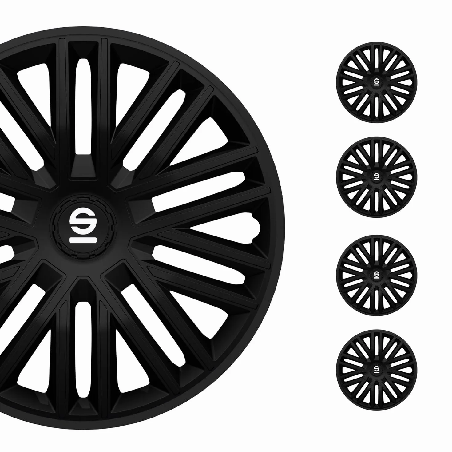 Sparco Spc1585Bk Set Copricerchi 4 Pezzi Bergamo 15 Pollici Nero