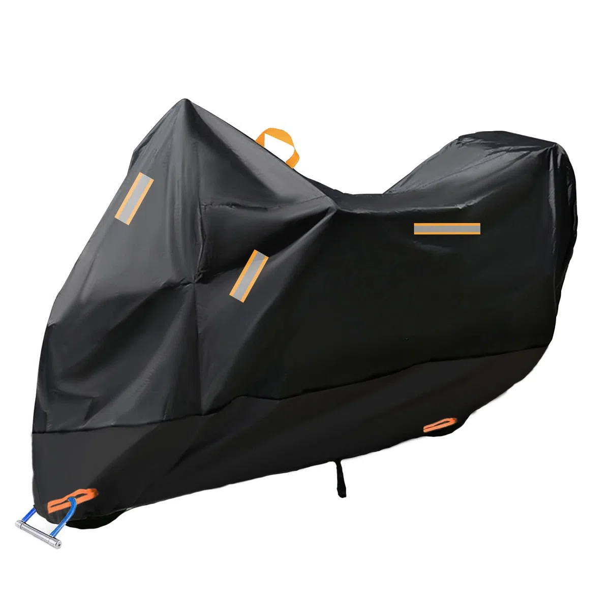 300D Telo Moto Coprimoto, Addensare Telo Impermeabile Esterno per Moto/Scooter, esterno Telone Moto con 4 Strisce Riflettenti e 2 fori di bloccaggio 295 * 110 * 140cm