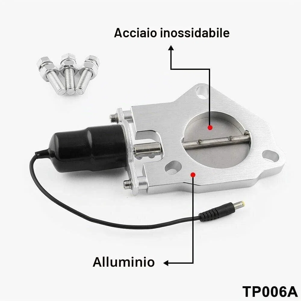 Baceyong, Valvola scarico auto, camion elettrico tubo di scarico valvola elettrica telecomando universale valvola 2,5 pollici