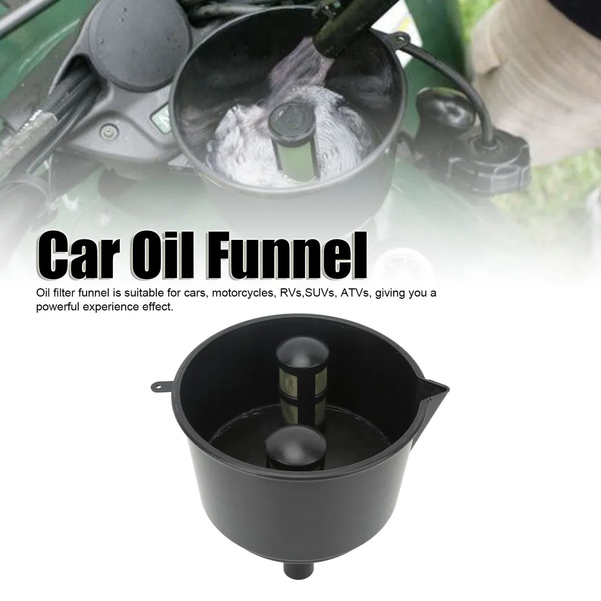 AF15CB Filtro Carburante, Imbuto Filtro Olio Auto a Bocca Larga Grande, Filtro Carburante Conduttivo Portatile Ad Alta Portata per Auto Moto Camper SUV, Fino a 12 Galloni Al Minuto