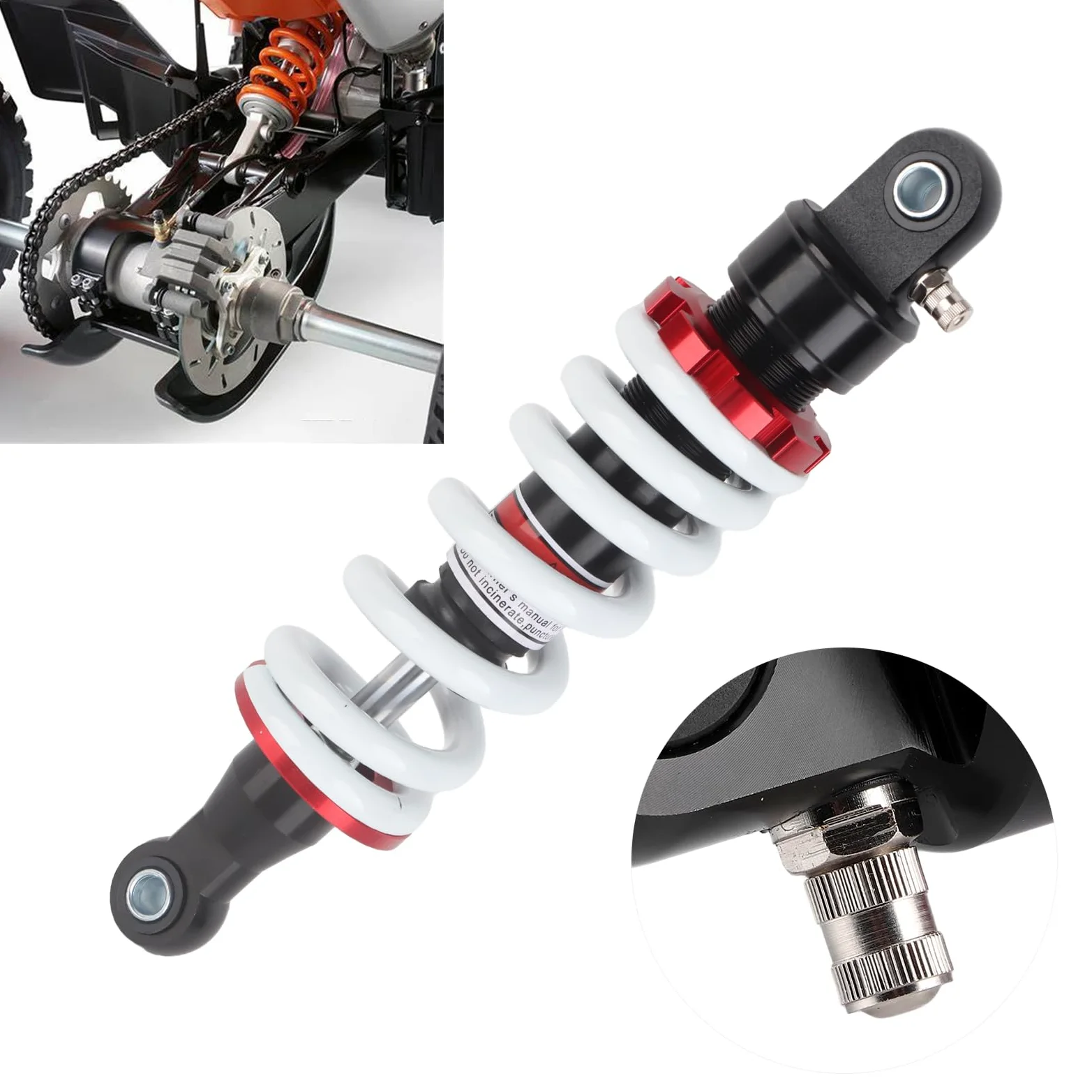 Ammortizzatore Posteriore Moto da 280mm, 12mm Foro, Puntoni di Sospensione Posteriori per Moto per 70cc 90cc 110cc 125cc 140cc 200cc Pit Quad Dirt Bike Off Road Motor ATV