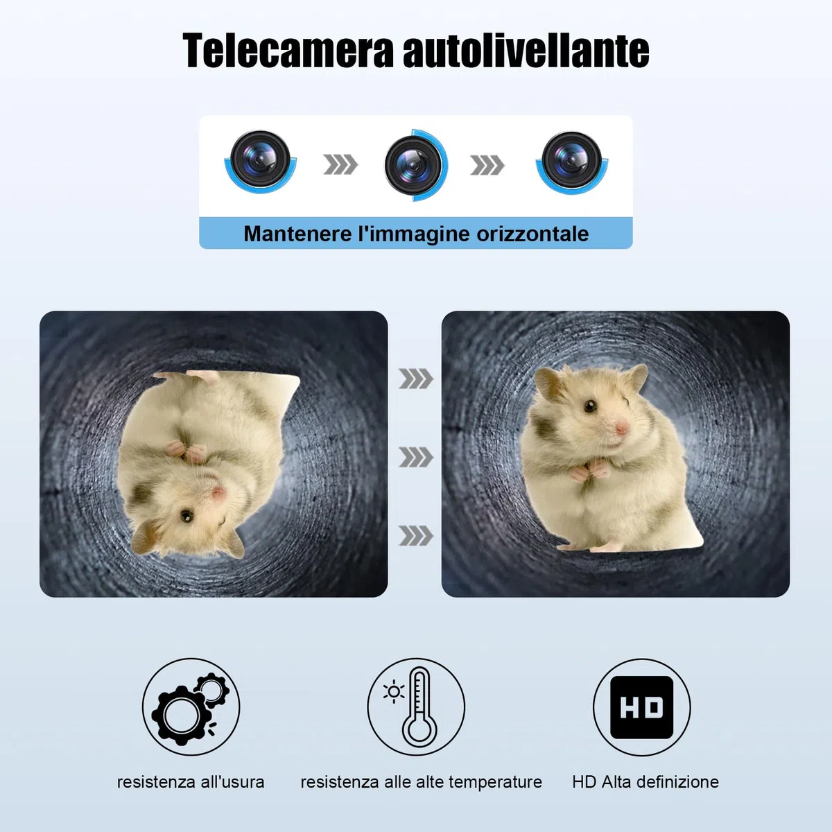 Telecamera Ispezione Tubi 30 Metri con Ricevitore 7" DVR Telecamera Endoscopica del Tubo Scarico Fognario Conduttura Industriale IP68 Impermeabile Autolivellante con Contatore di Distanza