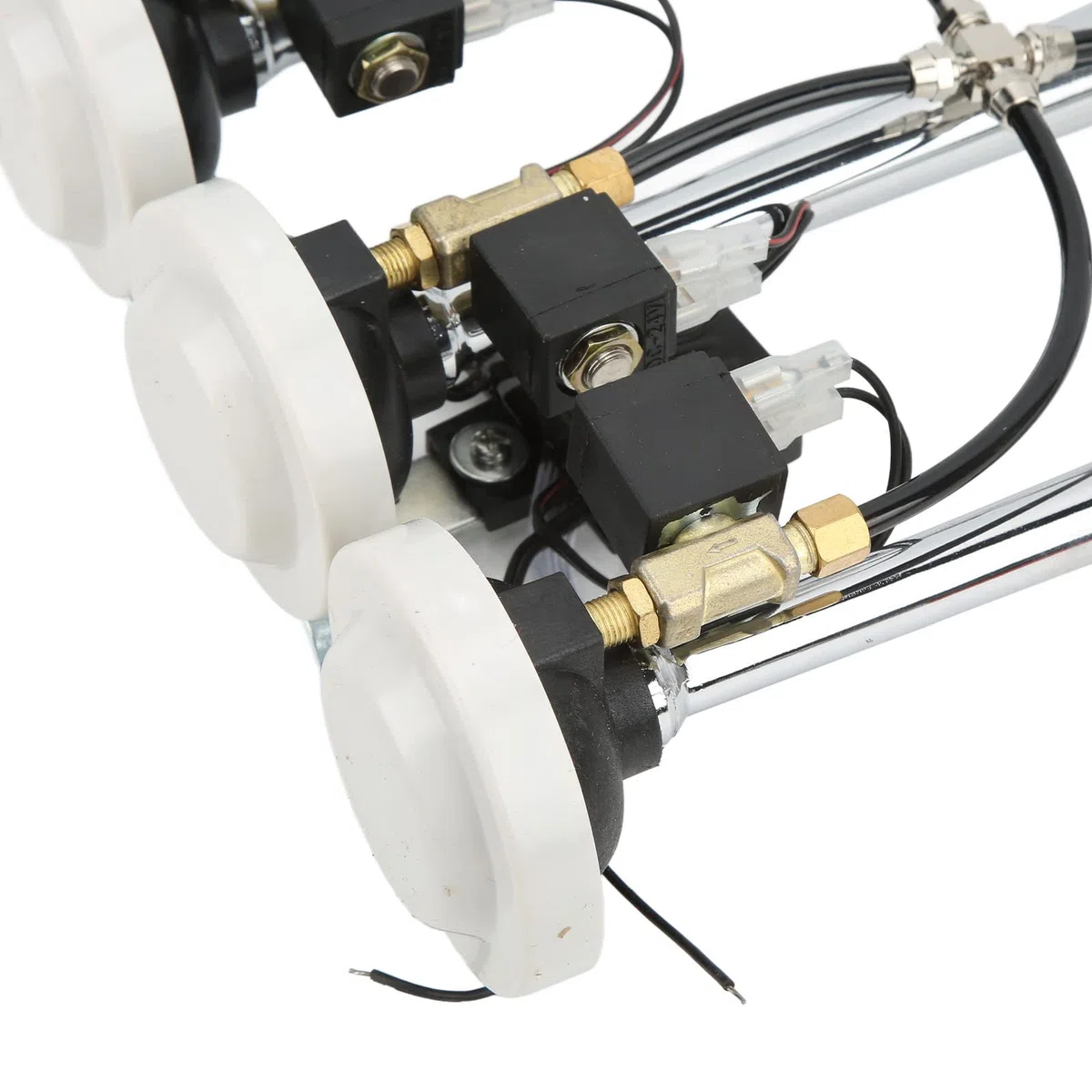 Tromba Ad Aria Compressa a 3 Trombe in Lega di Alluminio Aramox, 6 Melodie Cromate 305/342/385x79mm DC12V/24V, Adatta per Auto Club, Camion, Yacht