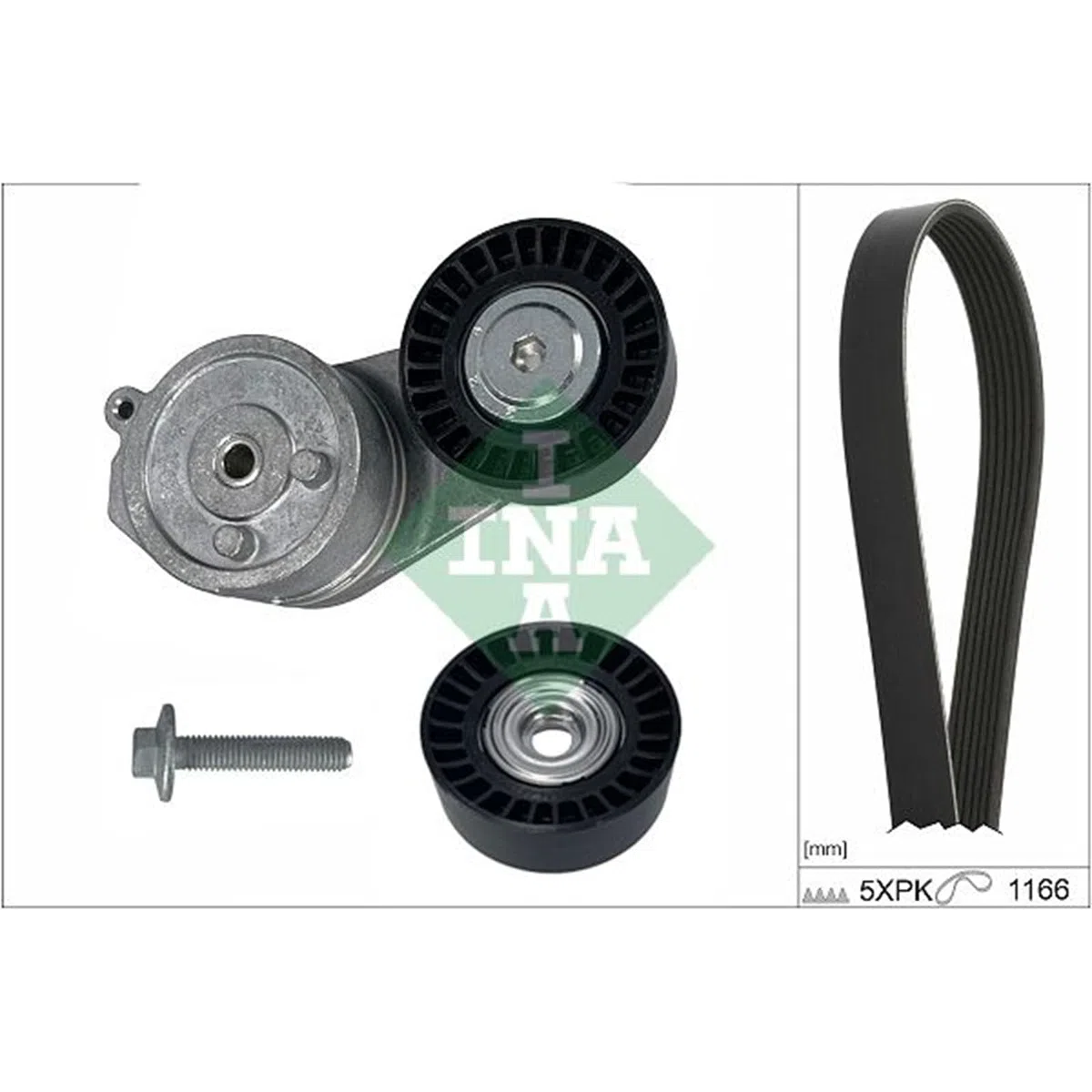 INA Kit Cinghie Poly-V 529 0536 10 1166mm Compatibilità con FIAT 500 312 Panda Hatchback 312, 319 500L 351, 352 500 C 312 PUNTO 199, LANCIA Ypsilon 312