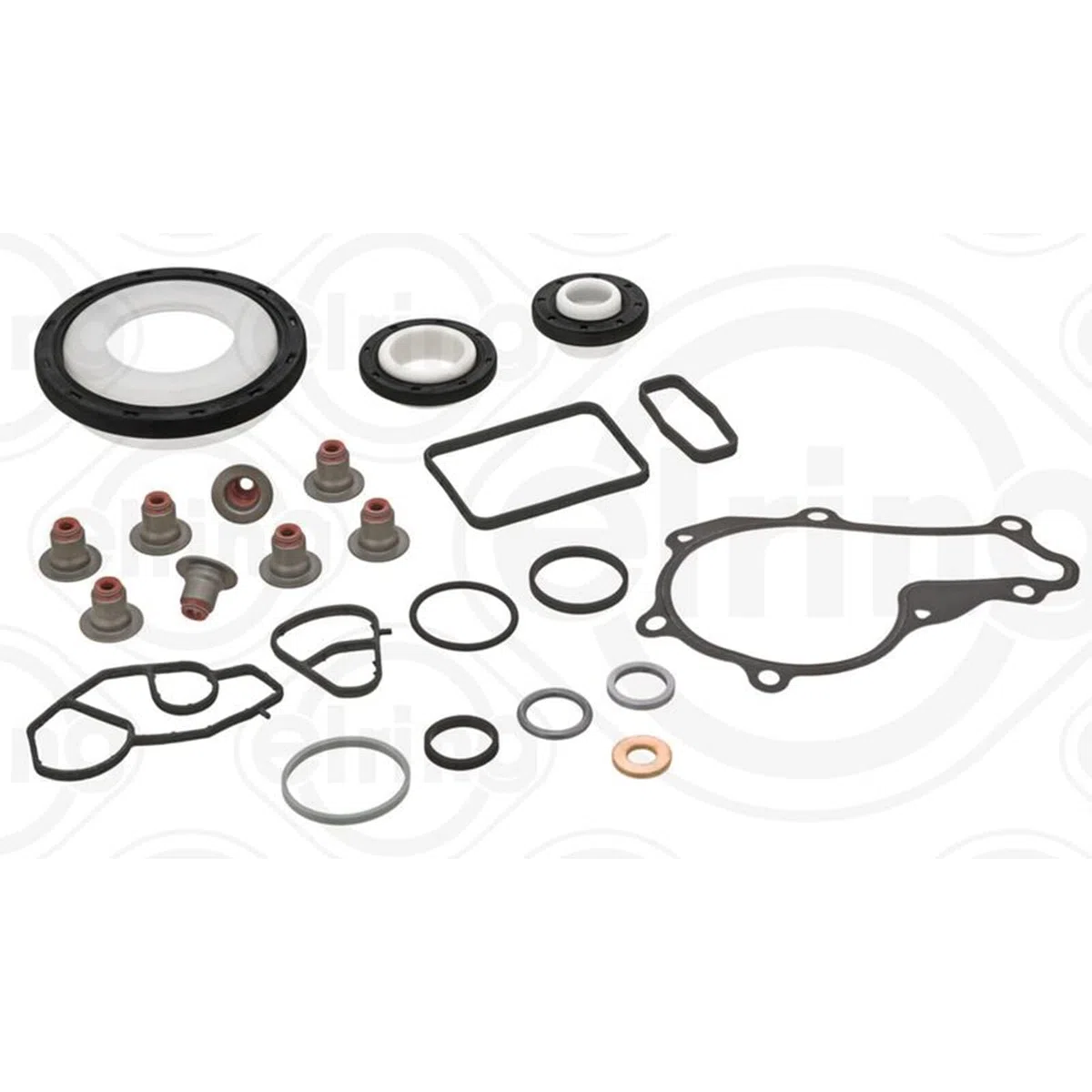 ELRING 726.090 Kit guarnizioni motore con guarnizione tenuta stelo valvola con paraolio-albero a gomiti senza guarnizione testata senza guarnizione cappa testa del cilindro senza guarnizione(i) | Compatibile con: CITROËN C1, C2, C2 ENTERPRISE, C3 I, C3 II