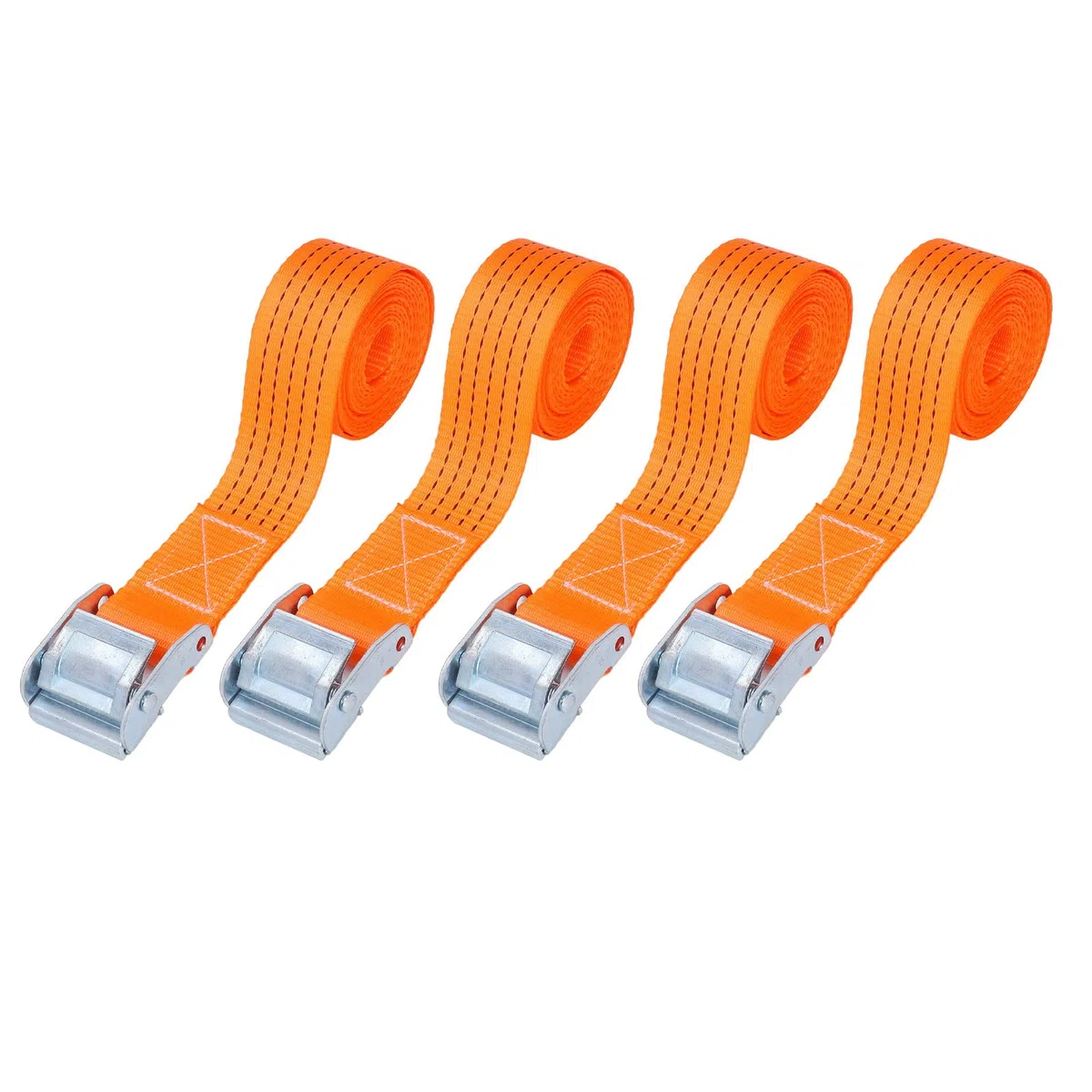 Cinghie di Ancoraggio per Carichi Pesanti per Trasporto di Moto e Camion Fibbia Regolabile da 4 Pezzi Arancione 50 Mm