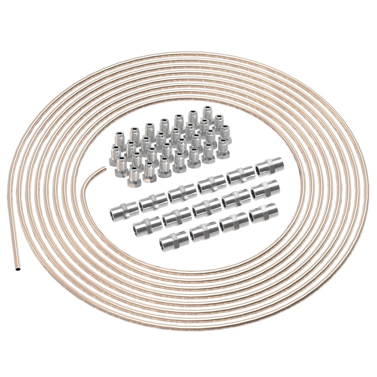 10m Tubo di Freno Ø 4,75 mm Rame-Nickel Kit + 30 raccordi maschi + 15 connettori M10 x 1 DIN 74 234 Set di Tubi di Cupronickel e Accessori dei Freni per Svasatura DIN F