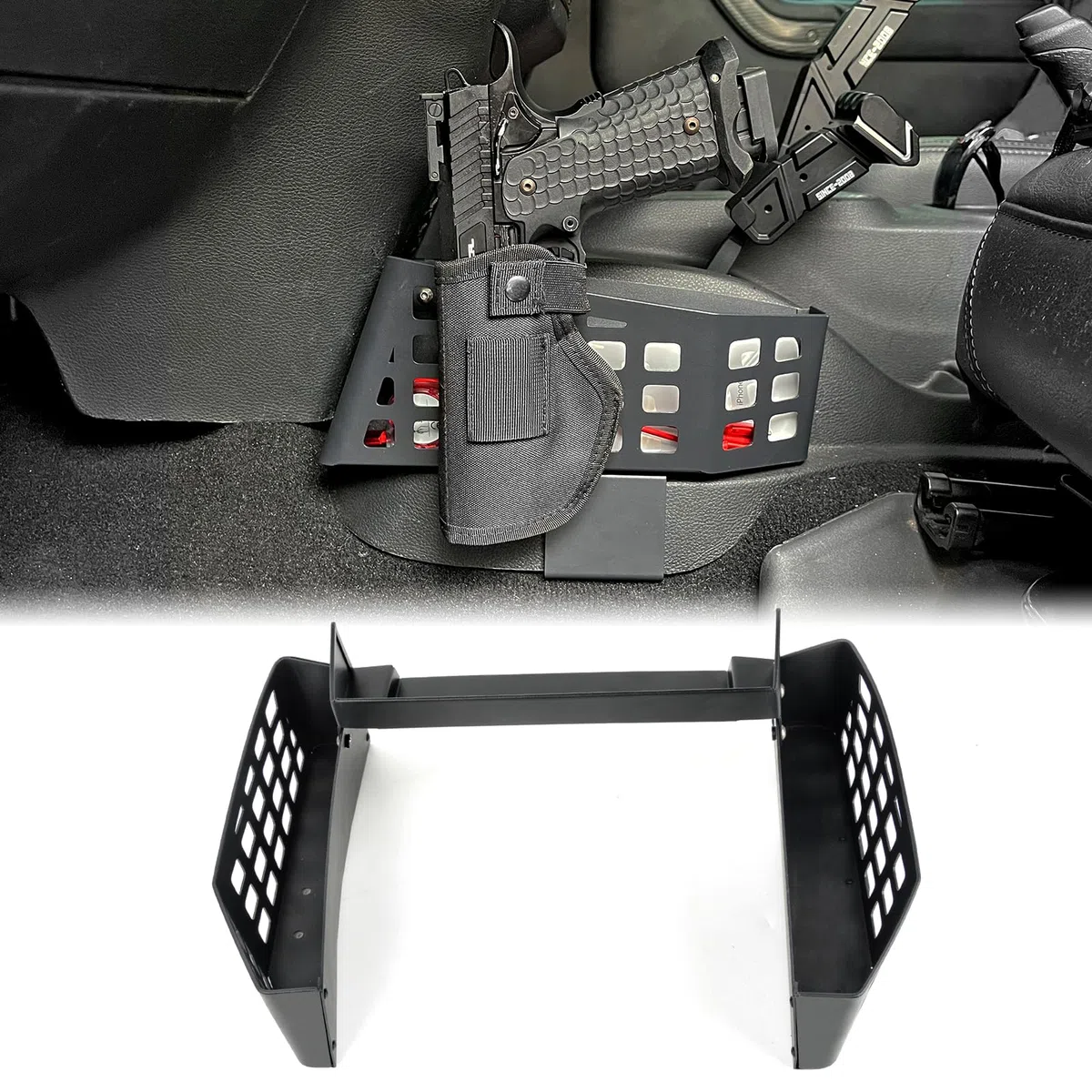 MAIKER - Scatola portaoggetti in metallo JK per console centrale di trasmissione automatica, vassoio per ingranaggi compatibile con Jeep Wrangler JK JKU 2011-2018, stile tattico