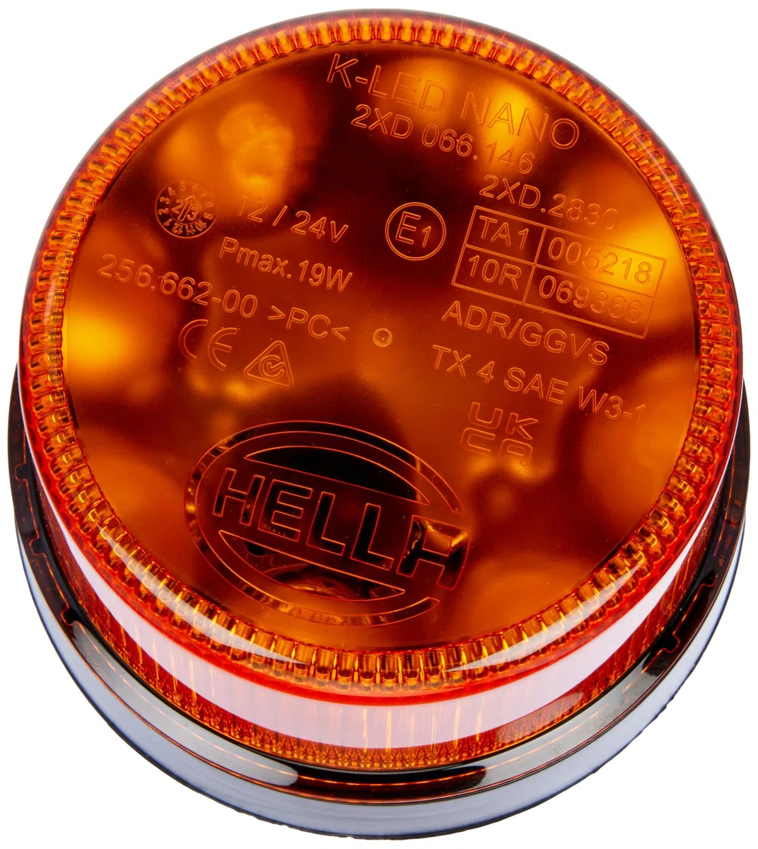 HELLA 2XD 066 146-011 LED-Luce identificazione lampeggiante, K-LED Nano, 12/24V, giallo, Bocchettone di tubo, flessibile