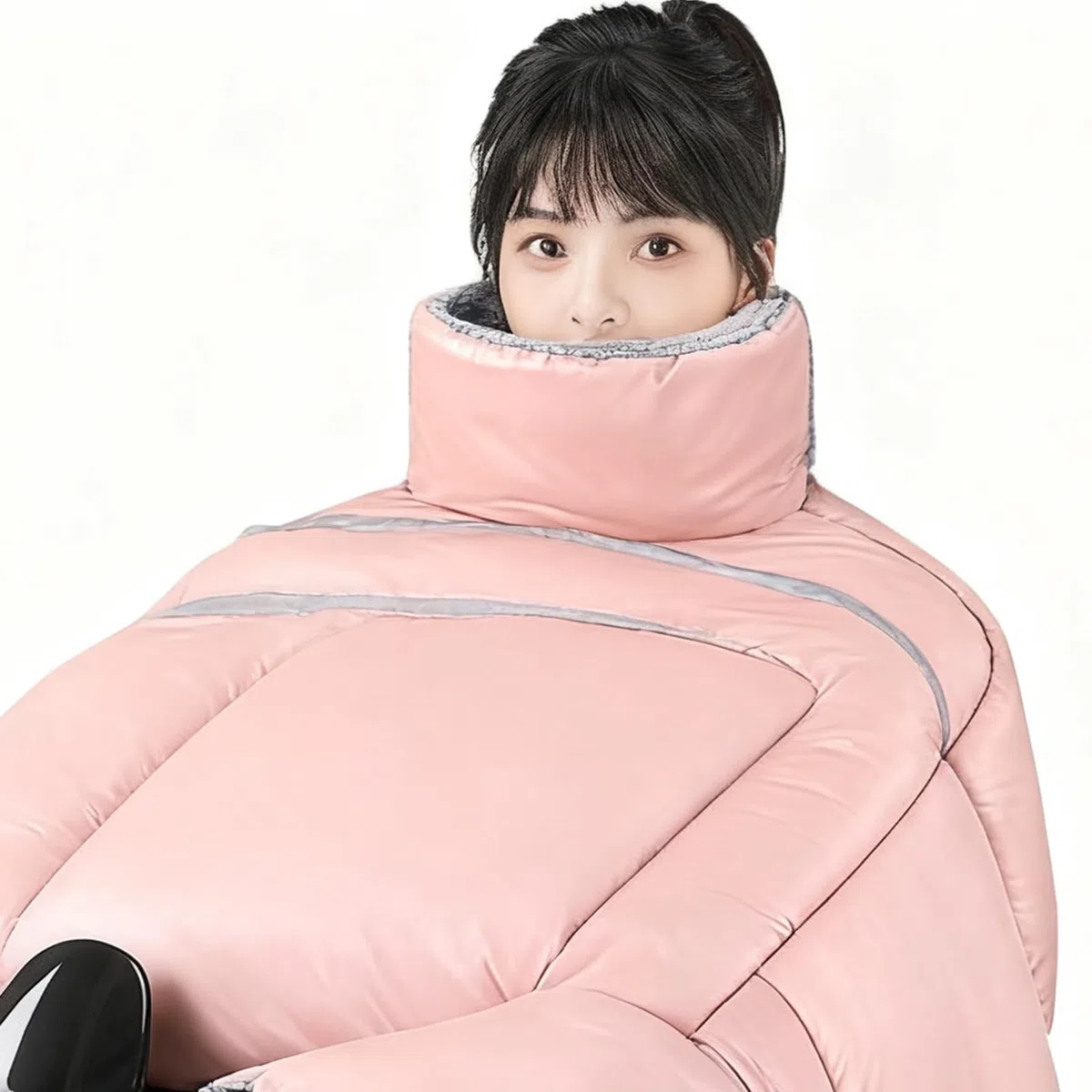 Grembiule da moto, coperta trapuntata impermeabile per equitazione invernale, guanti integrati con fodera in peluche, protezione per le ginocchia, per donne, uomini, motociclisti, scooter, viaggi
