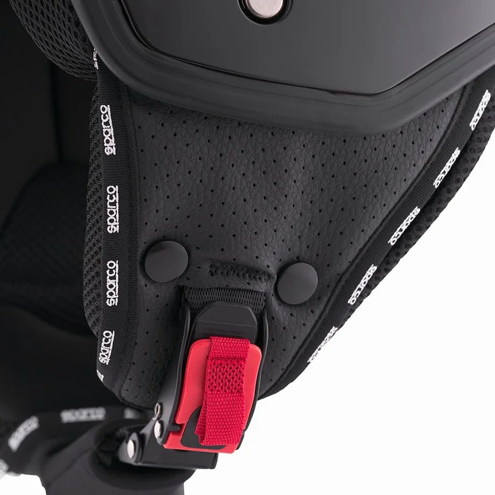 Sparco Casco Demi-Jet con Peak per moto nero metallizzato con calotta in ABS Taglia XL