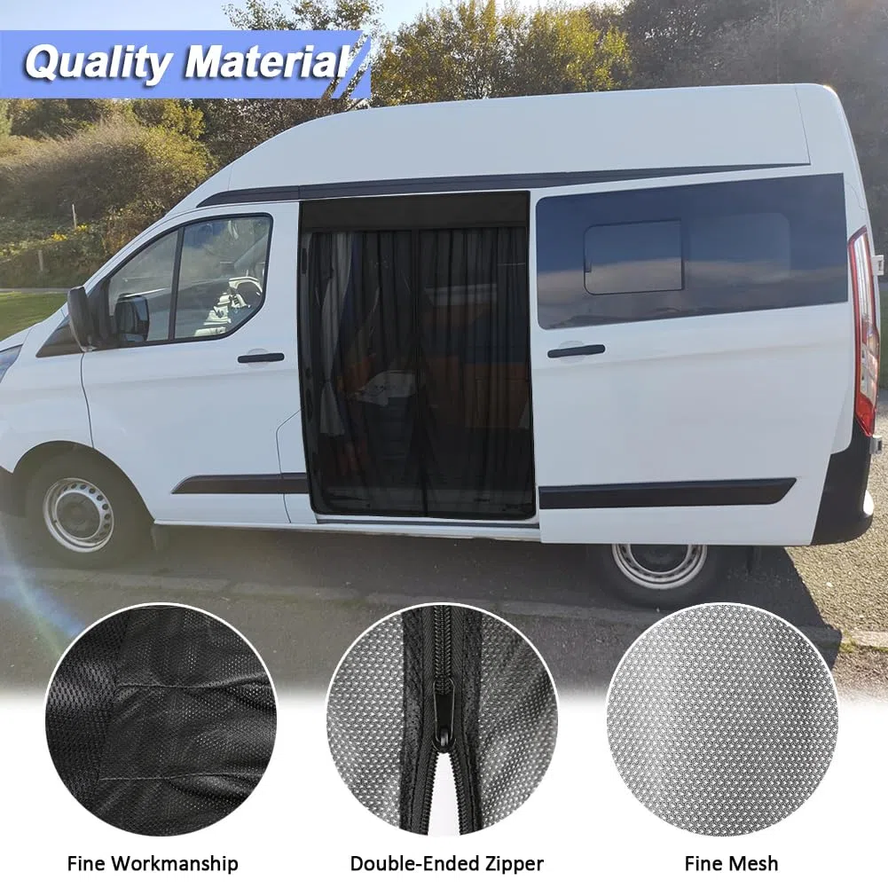 RASHION Zanzariera Compatibile con Ford Transit Custom Tetto Alto (H2) per Porta Scorrevole, Zanzariera Magnetica Tenda Parasole Contro Insetti e Sole, Rete Ombreggiante Porta Laterale Campeggio