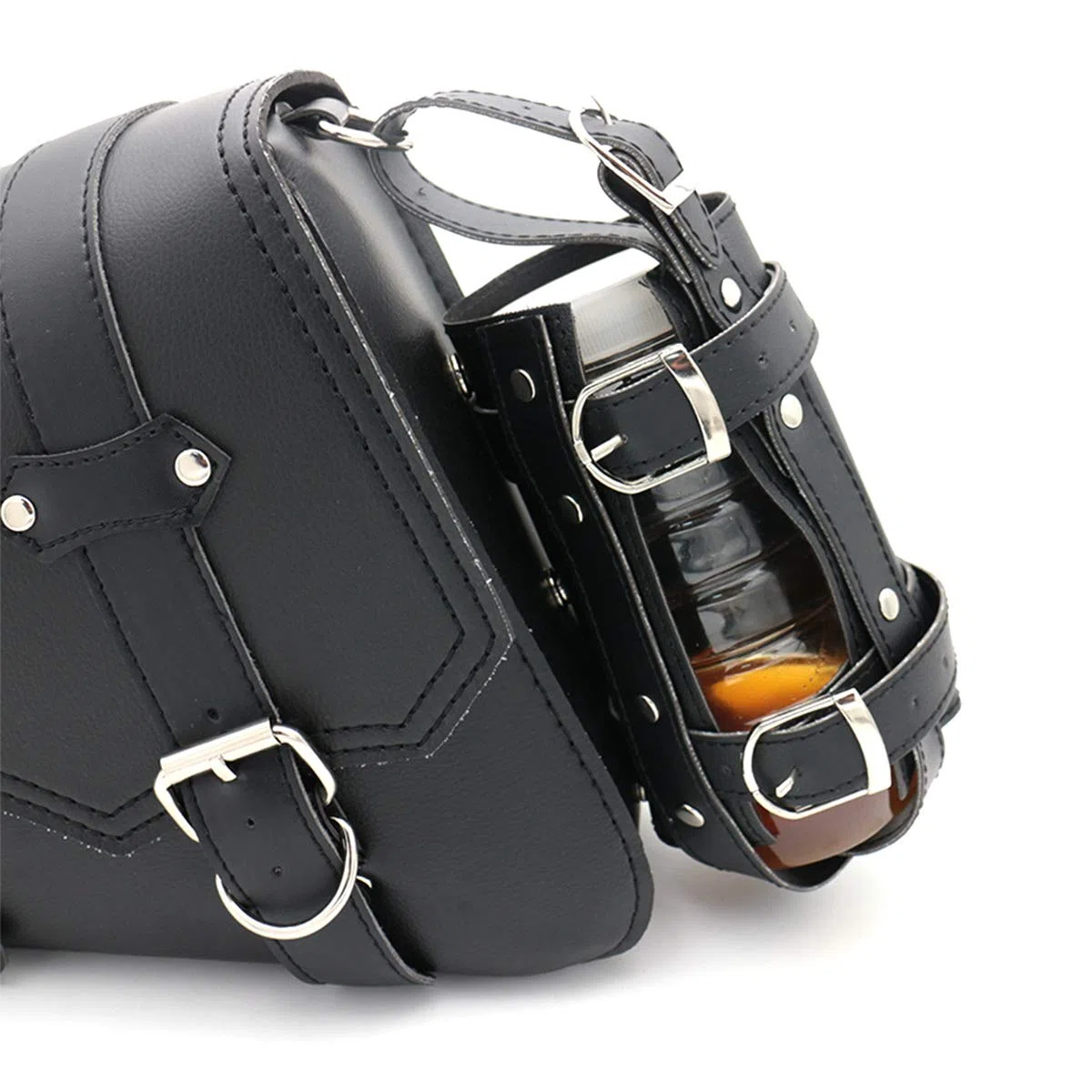 Borsa Universale per Sella Moto in pelle PU, Tasche Laterali per Attrezzi per borsa da sella -Lato sinistro