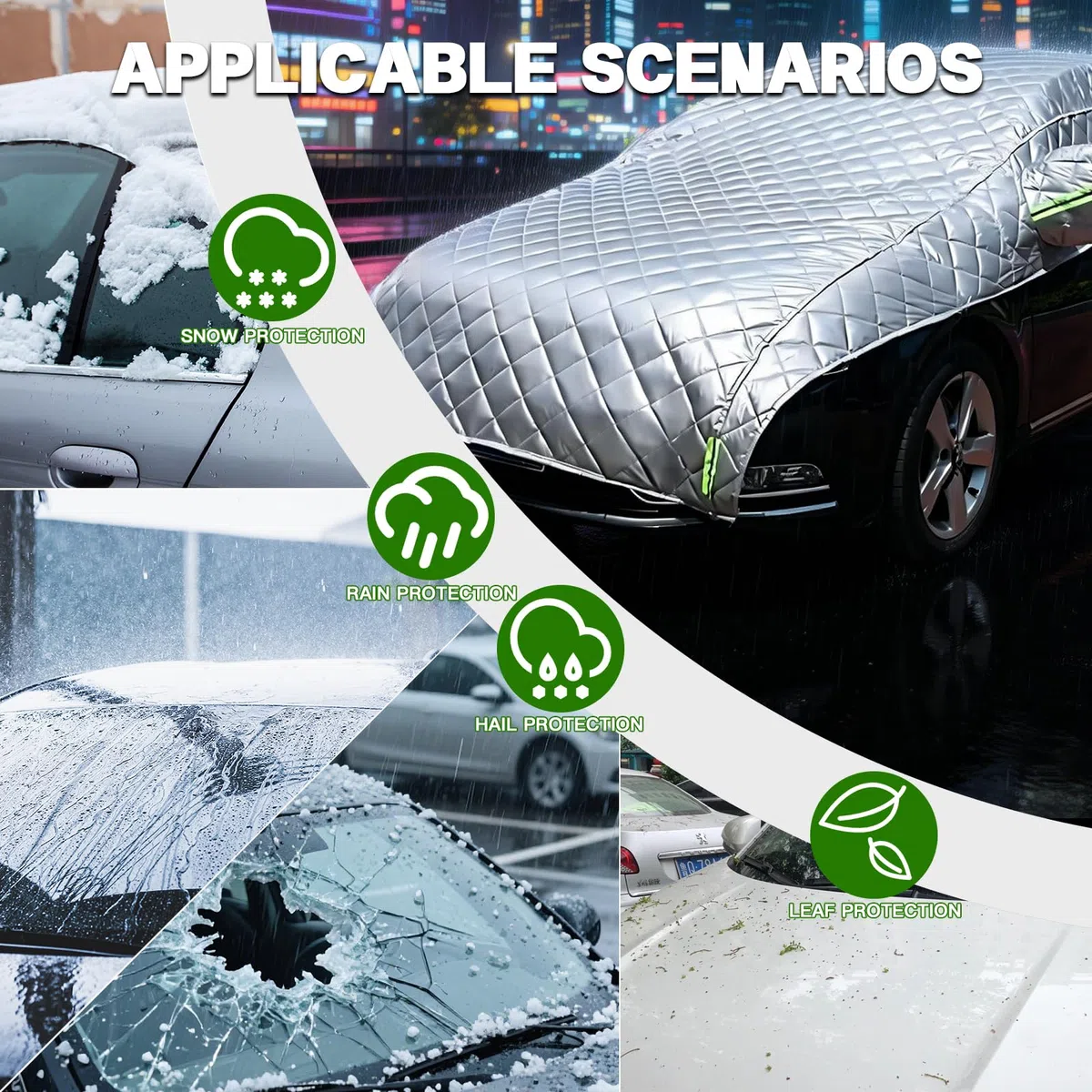 Telo Copriauto Antigrandine per Jeep Avenger 4xe 2024-2026, Telo Copri Auto Esterni, Anti Grandine, Impermeabile, Anti-Neve e Anti-UV, Protezione Per Tutte Le Stagioni ly204z
