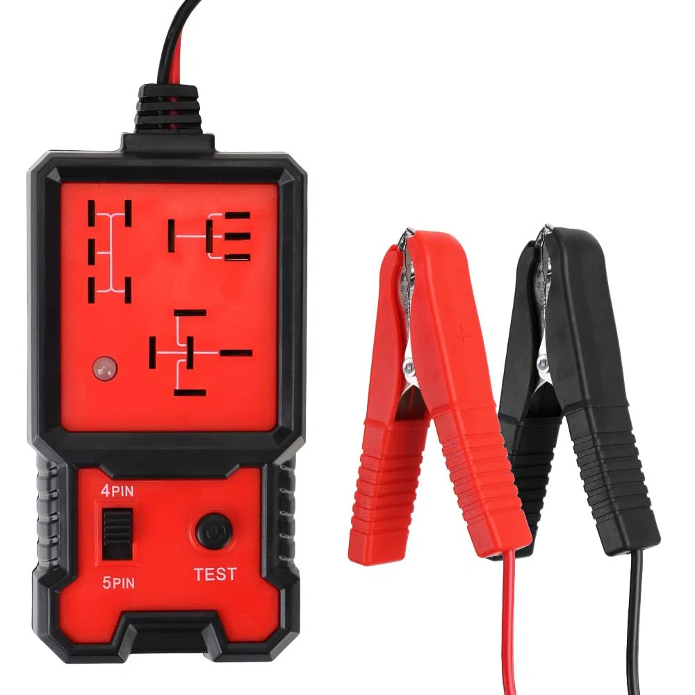 Greluma 1 pezzo tester relè auto,controllore relè elettronico 12V,tester batteria auto con clip per riparazione automatica,strumento diagnostico relè auto