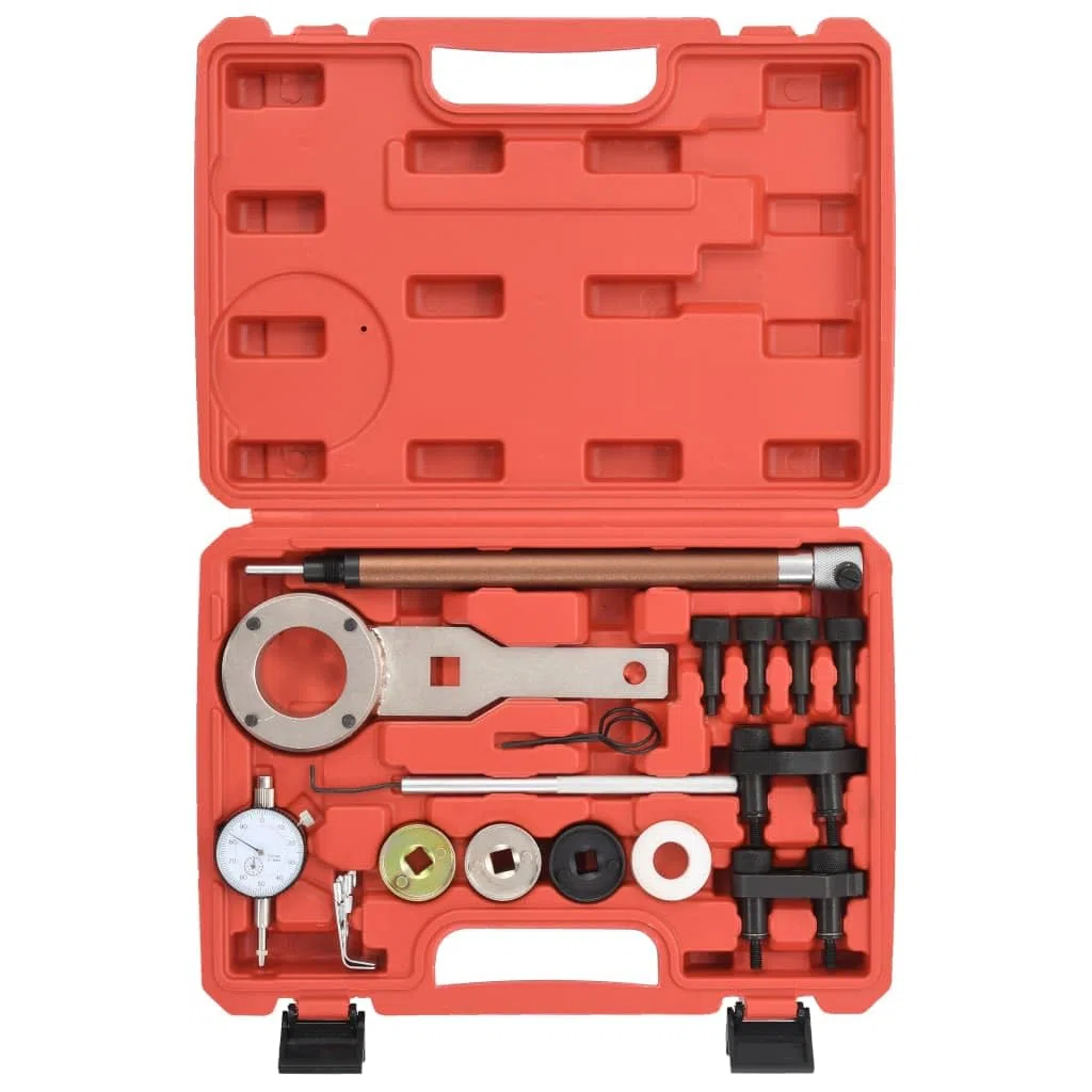 Set di 18 attrezzi per regolazione motore in acciaio al carbonio per controllo motore VAG 1.8/2.0 TFSI con valigetta ideale per officina, riparazione, manutenzione e montaggio