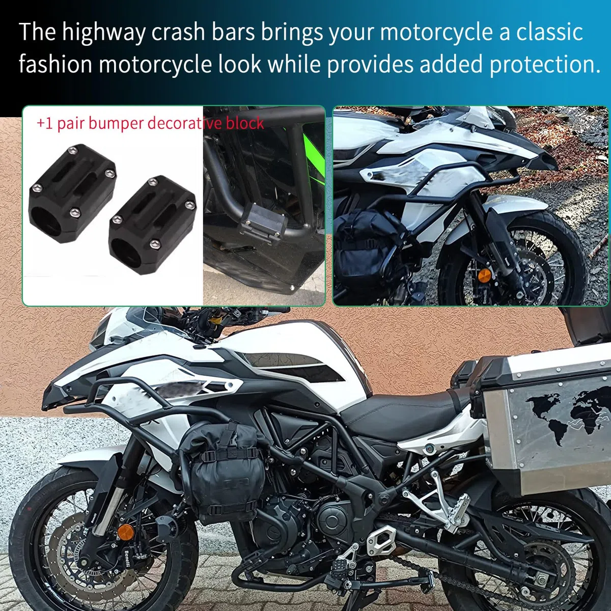 paramotore per moto TRK502X barre laterali barre protezione paracolpi barre protezione carena per Be&ne&lli TRK 502X TRK 502 X BJ500GS Accessori 2017-2020(2017-2020)